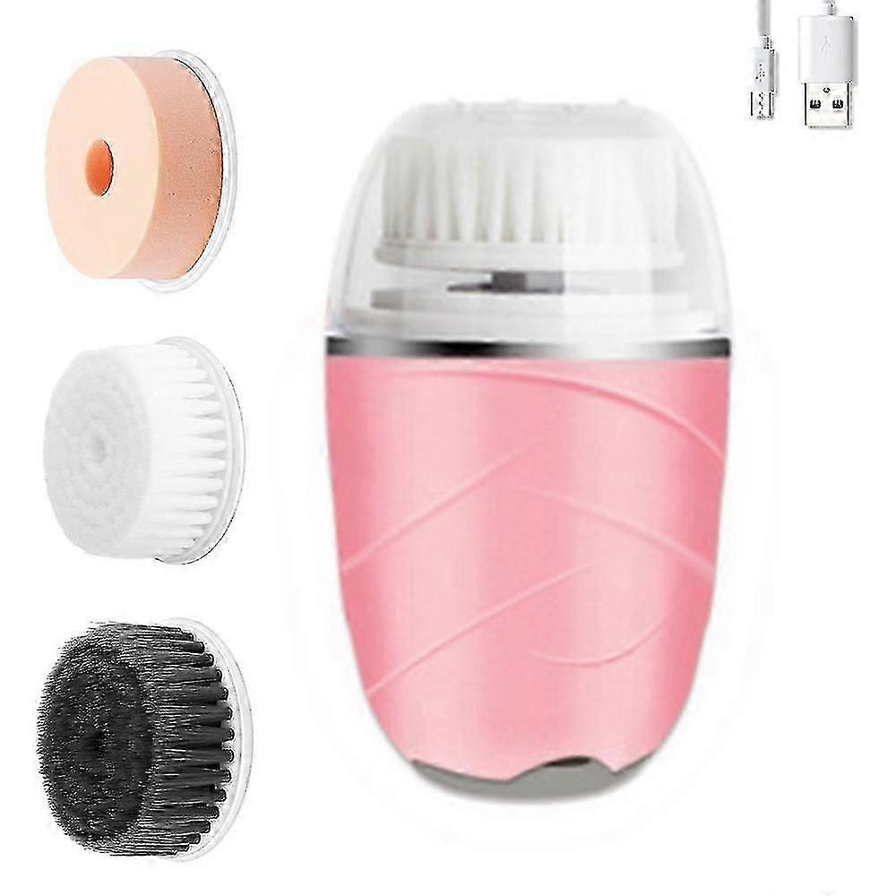 Sonic Vibrating Facial Cleansing Brush - 3 Brush Heads With 3 Modes, Waterproof, Smart Timer, Wireless Charging For Face Cleaning, Exfoliating And Mas