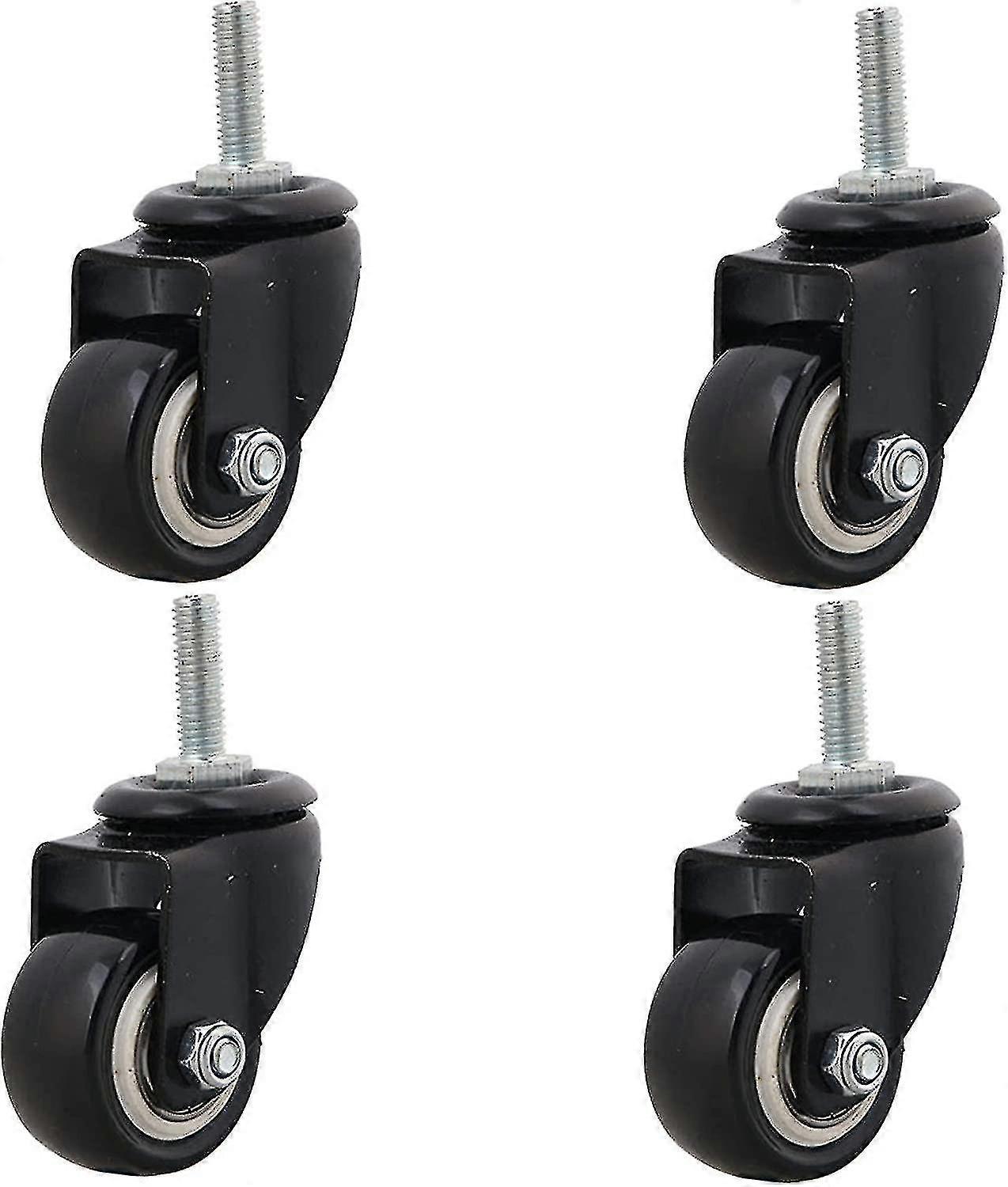 4 Stück 240kg M8x25mm Hochleistungs-PU-Lenkrollenräder für Trolley-Möbel