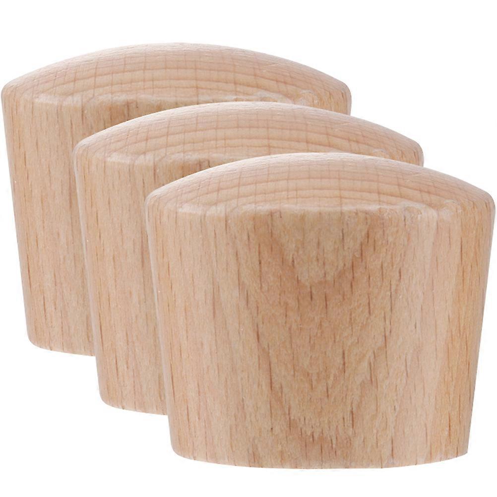 3pcs Heat Resistant Wooden Lid Knobs Sturdy Replacement Handles for Cookware Pots Easy Installation Comfortable Grip