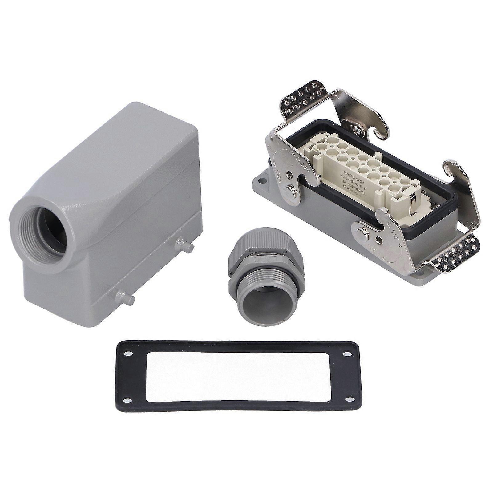 Conector de alta resistencia de doble hebilla de 16 núcleos