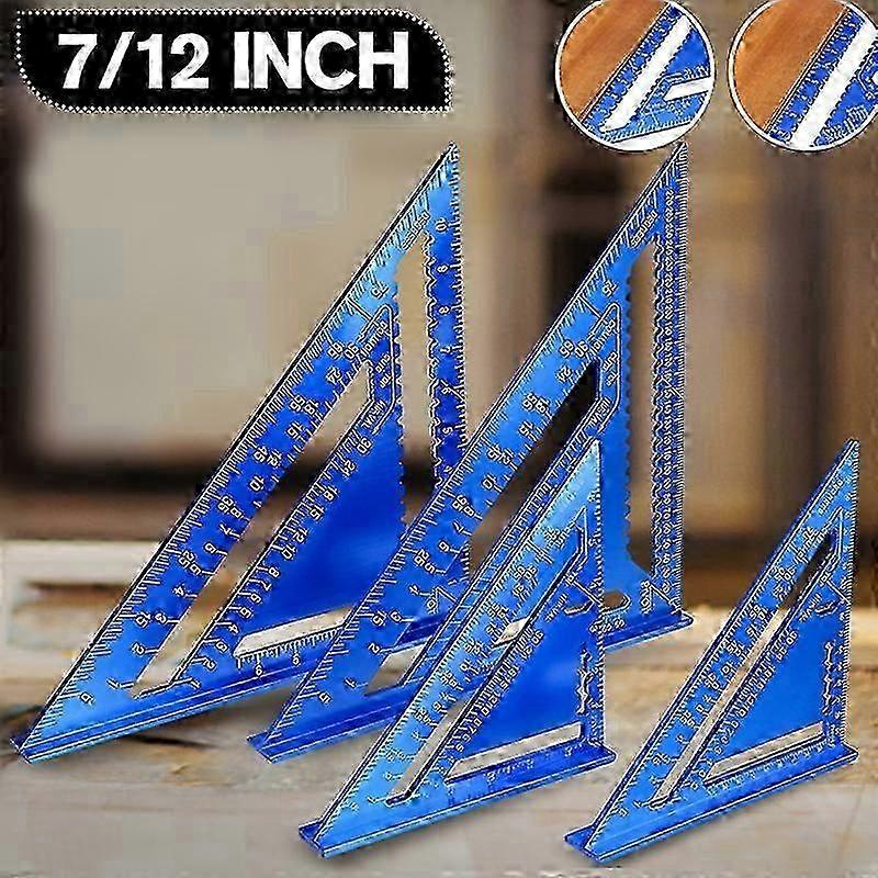 Angle Ruler 7/12 inch Metric Aluminum Alloy Triangular Measuring Ruler Woodwork Speed Square Triangle Angle Protractor