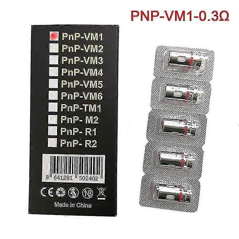 5-Pack Replacement Coils for Voopoo PNP VM1 VM3 VM5 R1 M2 Atomizer HC52-1