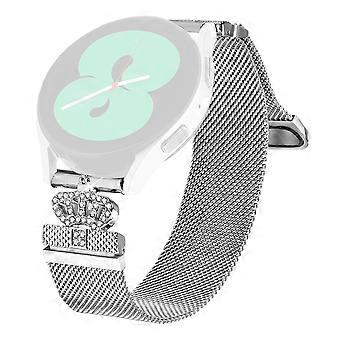 For Verizon Gizmo Watch 1 Watch Band Silver Stainless Steel Crown Clasp Milanese Wrist Strap