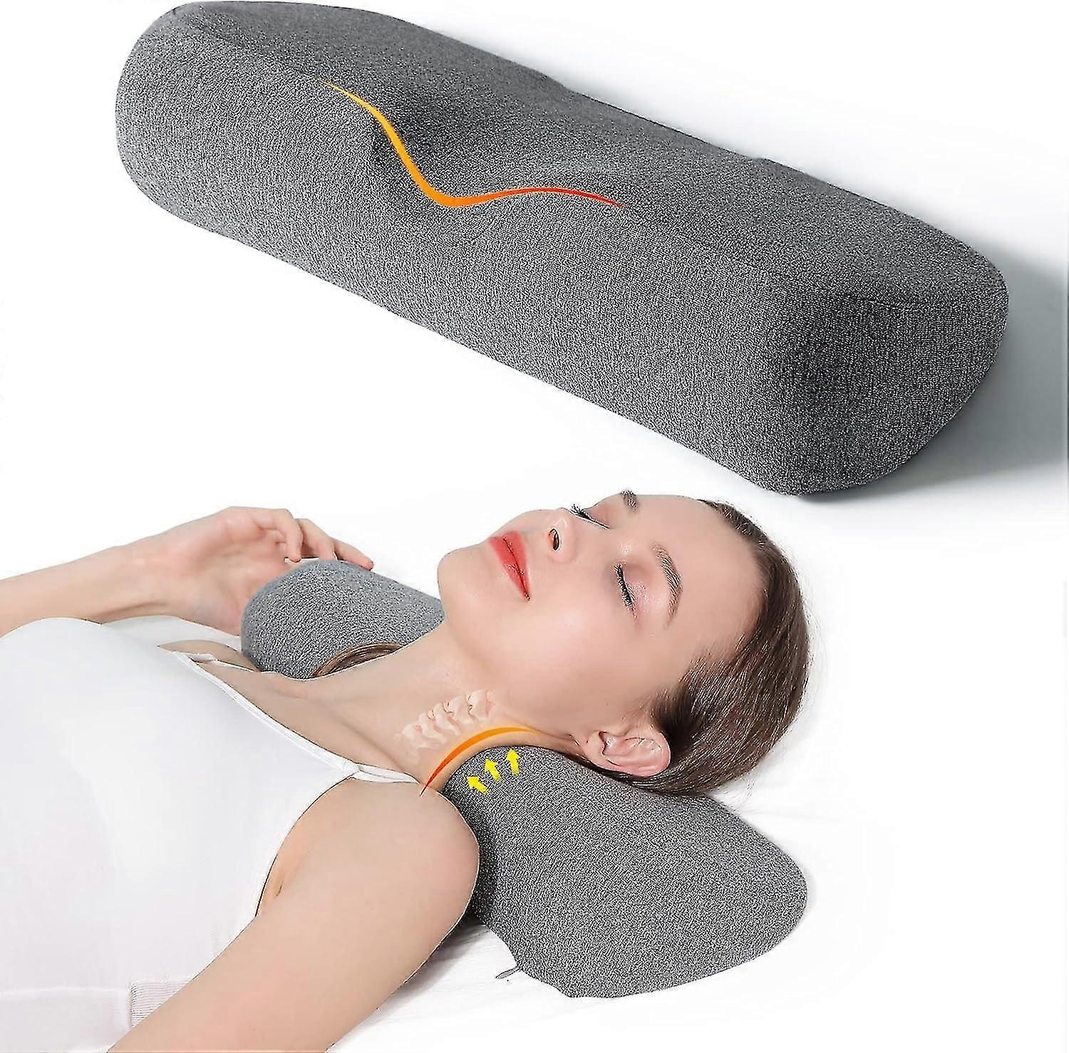 وسائد الرقبة العنقية لتخفيف الآلام النوم ، وسادة دعم الرقبة الميموري فوم لتخفيف الآلام القاسية ، وسادة دعم الرقبة لفة الرقبة وسادة ل