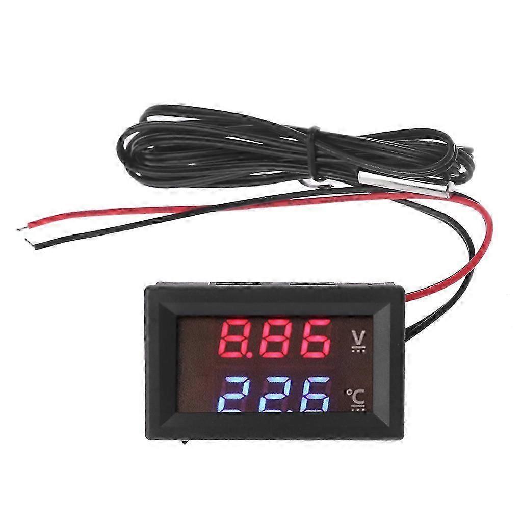 12V 24V βολτόμετρο αυτοκινήτων LED ψηφιακό μετρητή θερμοκρασίας πίνακα βολτομέτρων επίδειξης