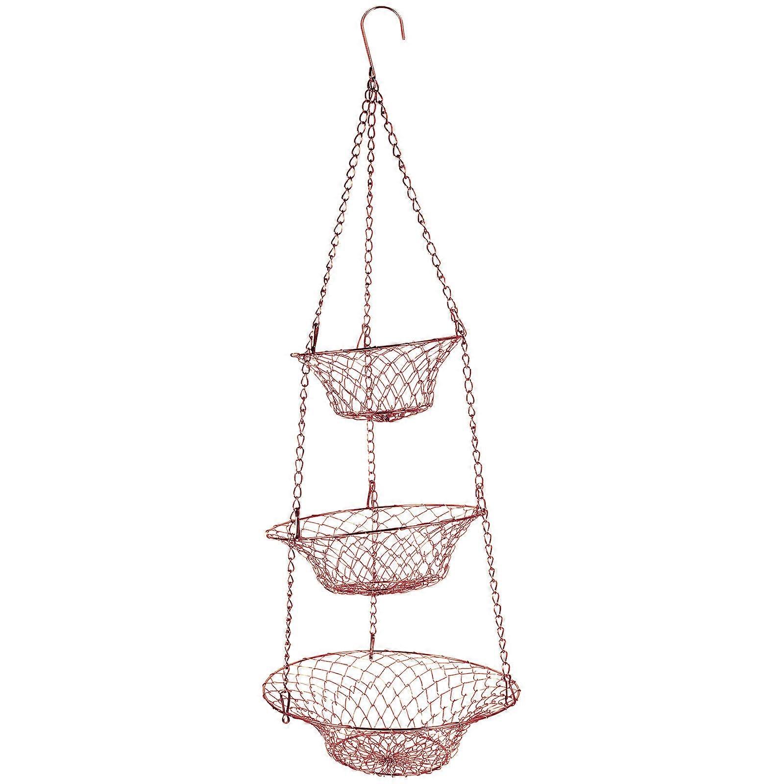 Three Tier Wire Fruit Basket, Functional and Decorative for Home Storage Needs