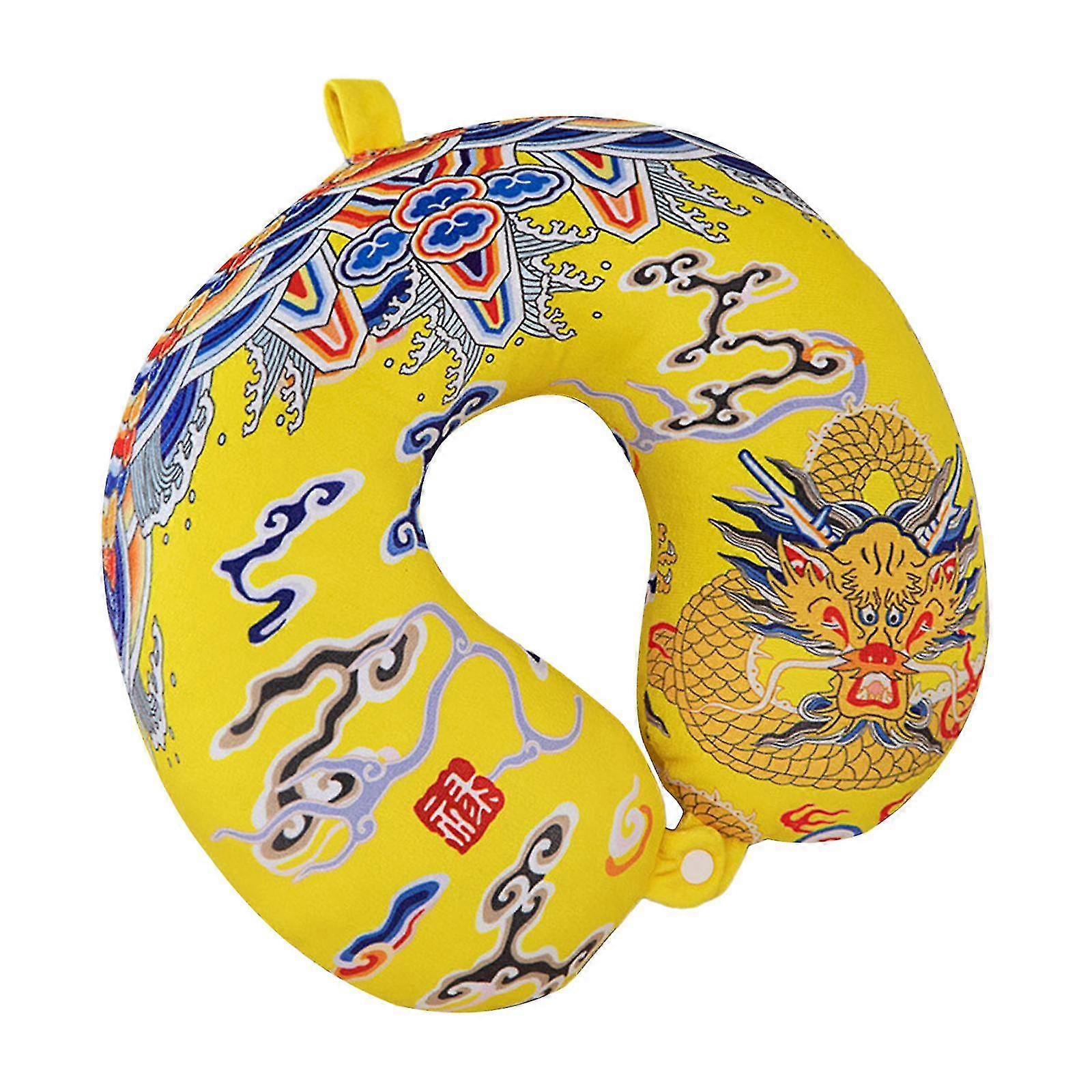 Portable Ergonomic U Shaped Neck Pillow for Travel 2024 Dragon Year, Suitable for Train, Home, Office, Plane, Car, and Camping Use