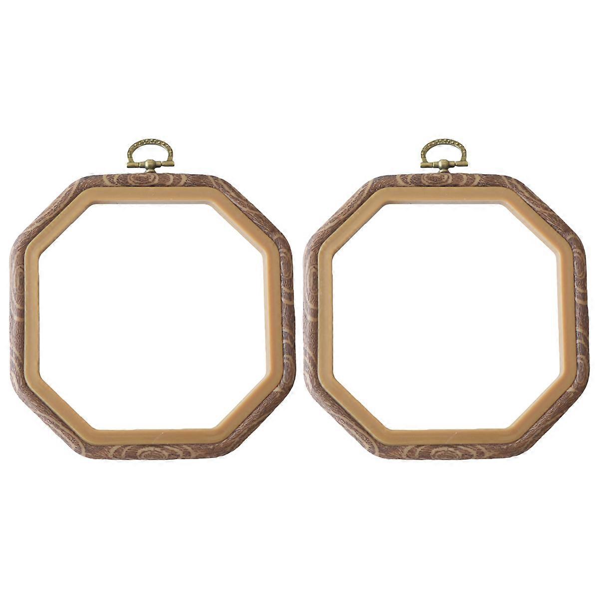 Embroidery Kit Thin Octagon Hoops for Embroidery Beginners 14 x 14cm Smooth Fixing 2Pcs