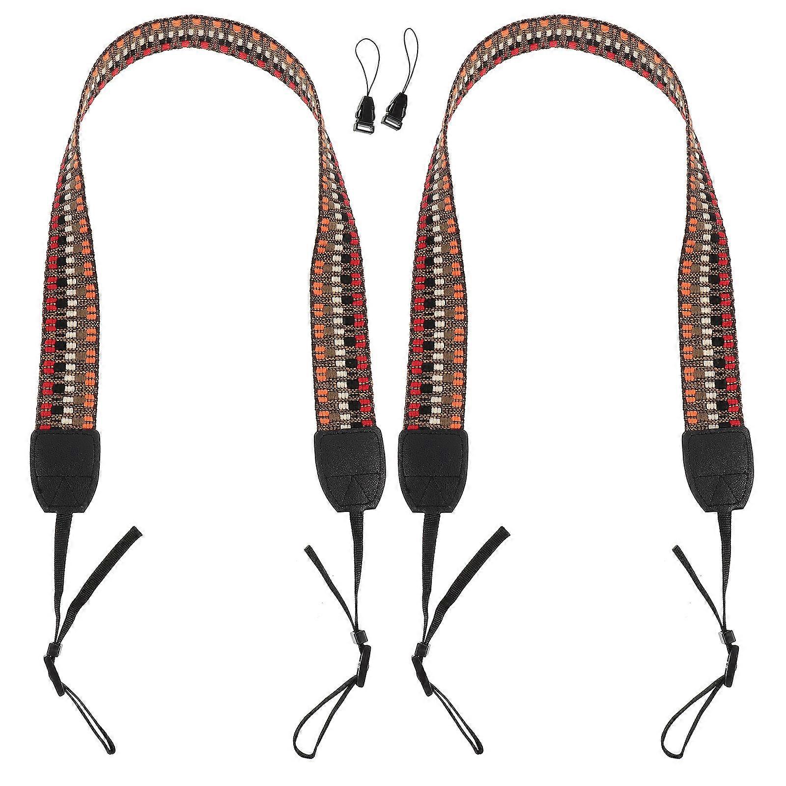 Adjustable Neck Strap Camera Fasten Strap Photography Supply Assorted Color 73x4x0.2cm 2Set