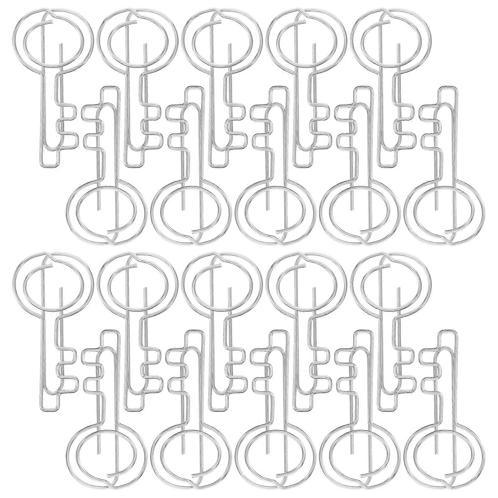 Decorative Key Shaped Paper Clips Iron Home Accessories Creative Projects 20Pcs