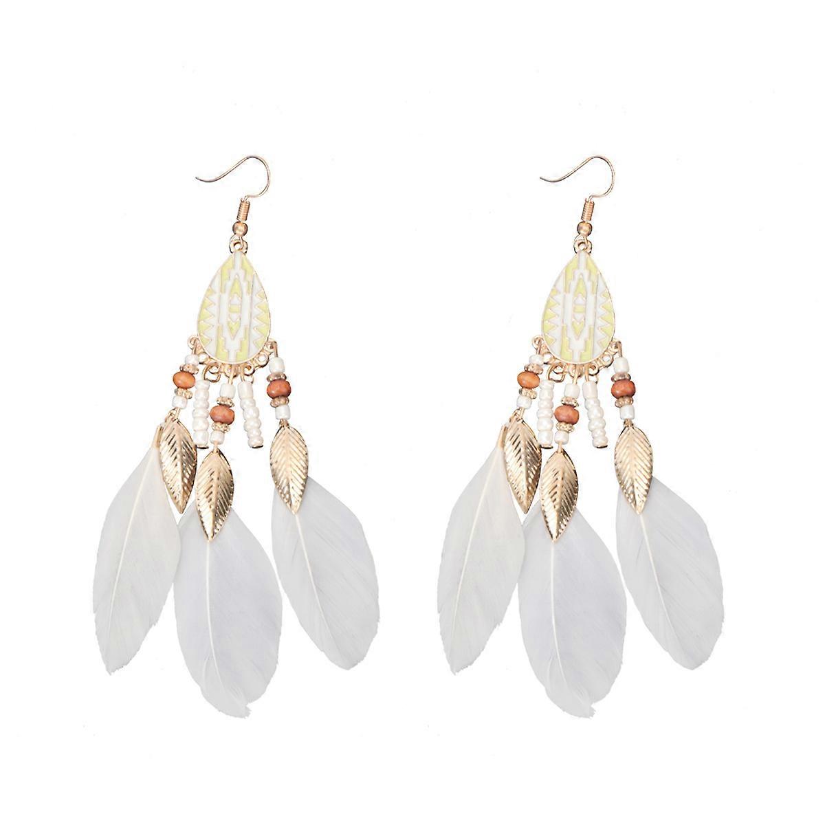 Retro Ear Drop Exaggerated Dangle Earrings Alloy and Artificial Daily Wear 11.4x1.8cm 1 Pair