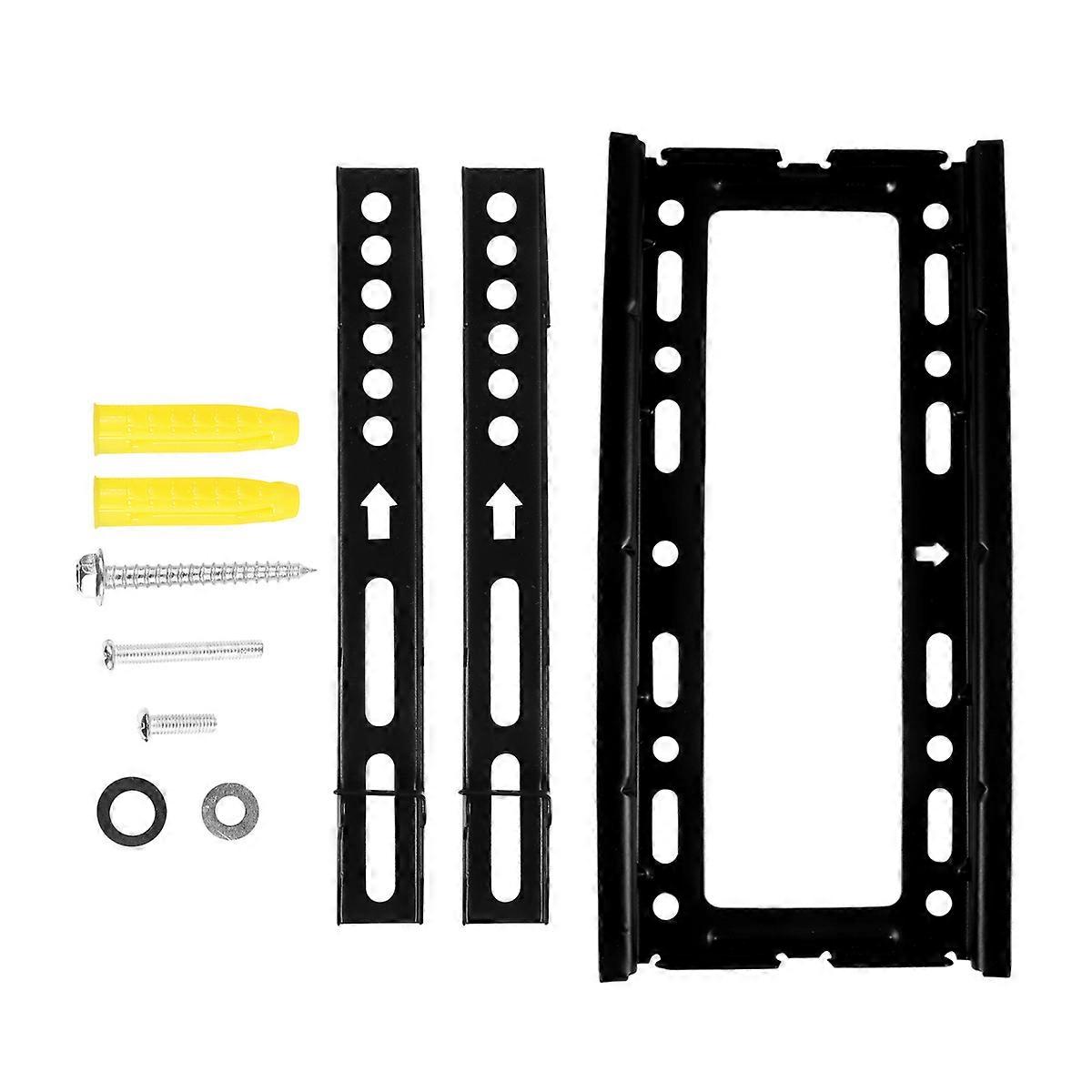 Adjustable Steel TV Wall Bracket – Ultra Low Profile, Thick Black Mount with Double Hook & Secure Fixing for LCD/LED TVs