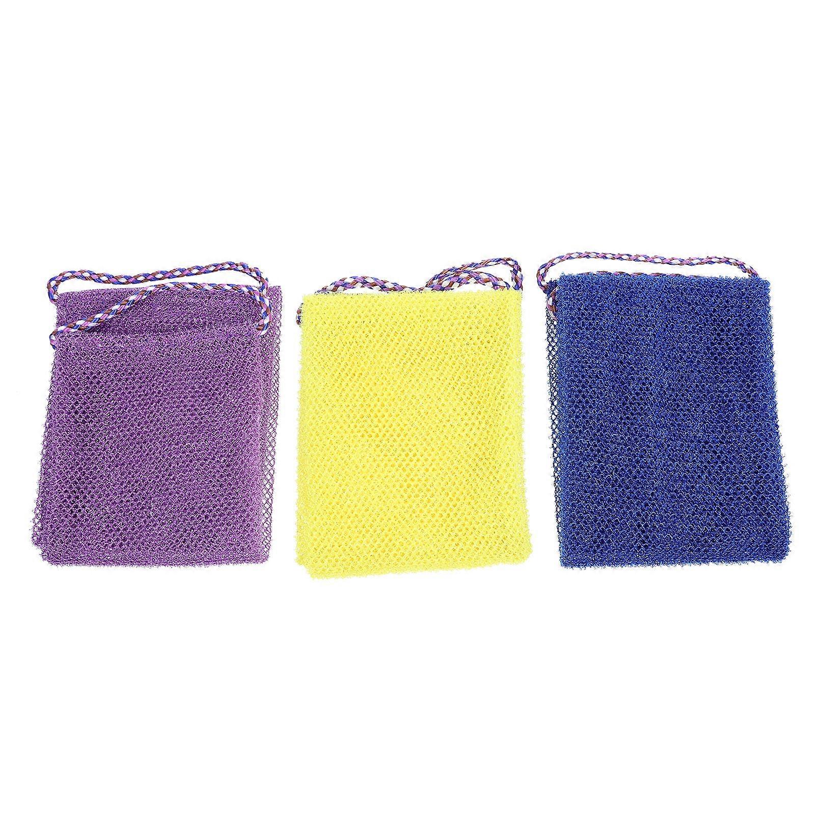 3pcs Exfoliating Body Scrubber Set Soft Bath Mesh Net for , Multi Scrubber for All Skin Types