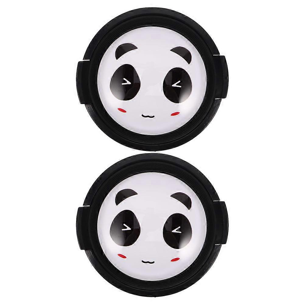 Camera Lens Protector Cartoon Panda Design For 52mm Universal Camera Lens Indoor Photography 2Pcs