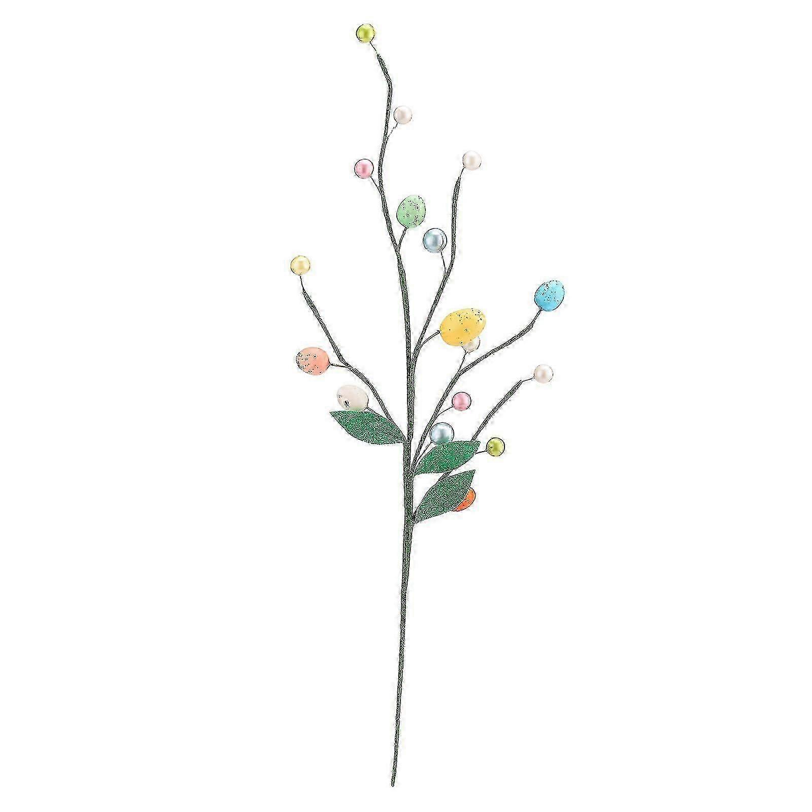 Easter Egg Picks,Artificial Easter Egg Stems Colorful Easter Egg Decorations for Easter Home Decor Centerpiece Flower Arrangement
