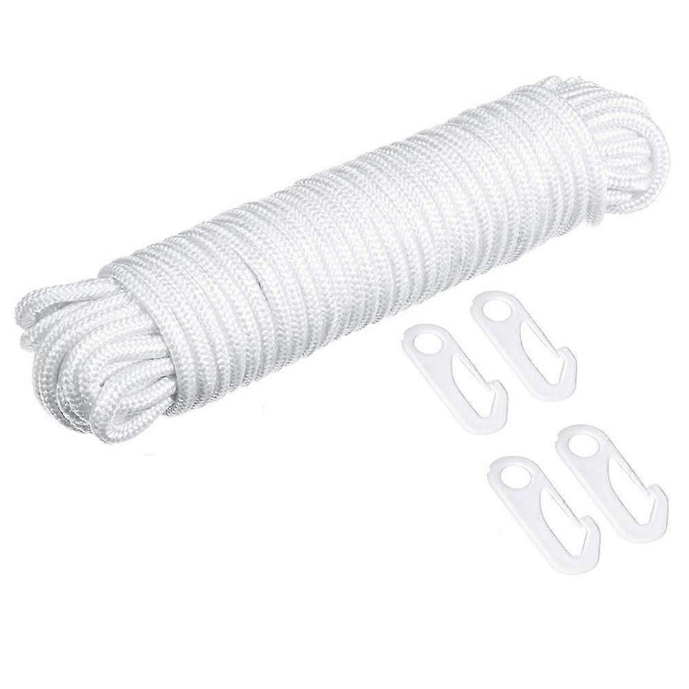 1 Set of Flagpole Lifting Rope Flag Halyard Nylon Rope Replacement Rope with Hook