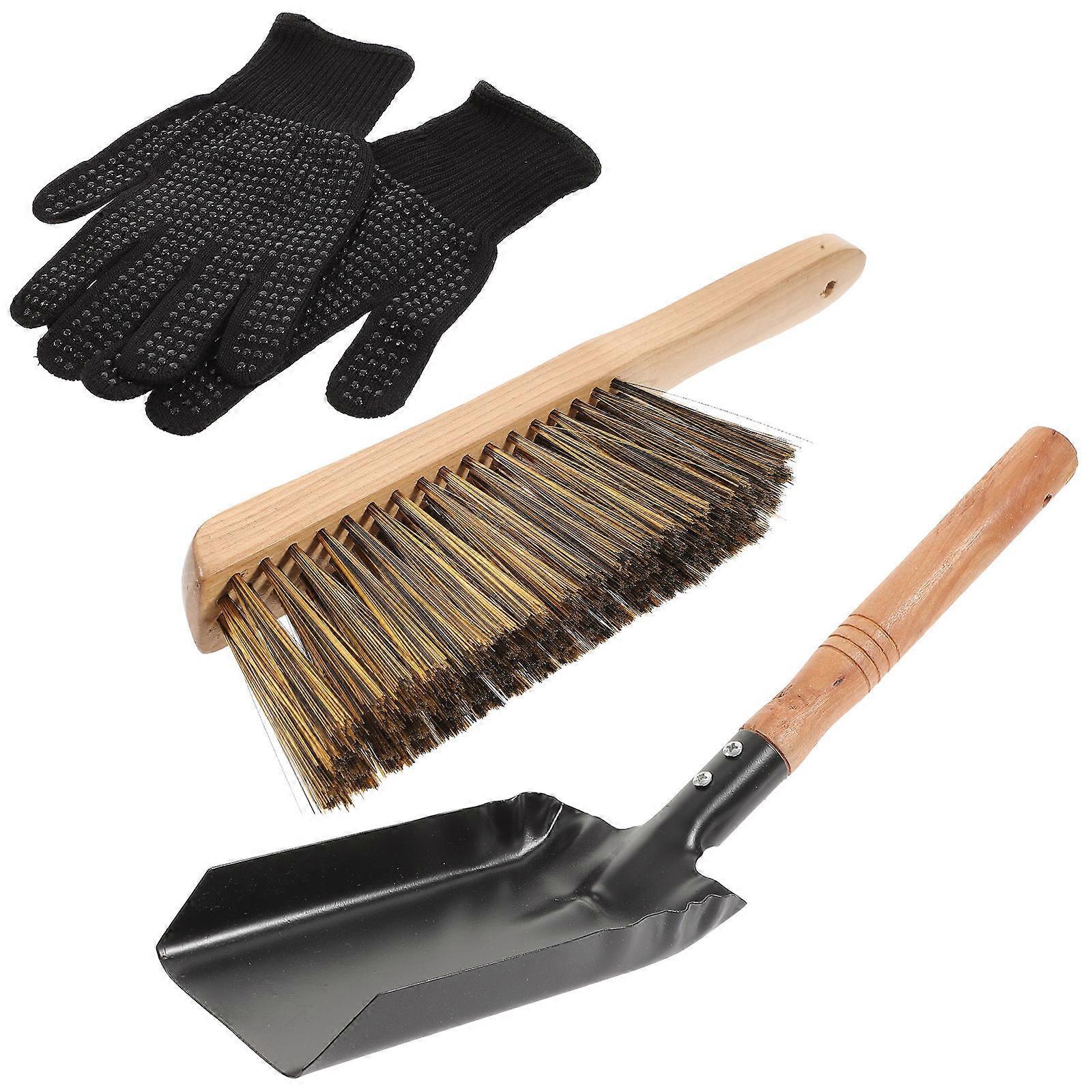 Cleaning Brush Fireplace Ash Kit Multi-functional Homeowners Iron 1Set