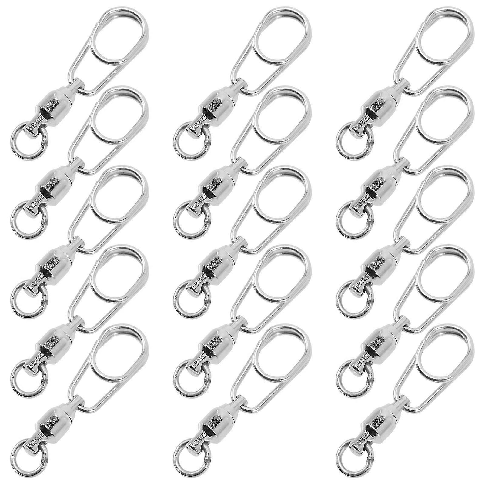 Fishing Parts Round Silver Flexible Rotation Fishing Enthusiasts 30Pcs