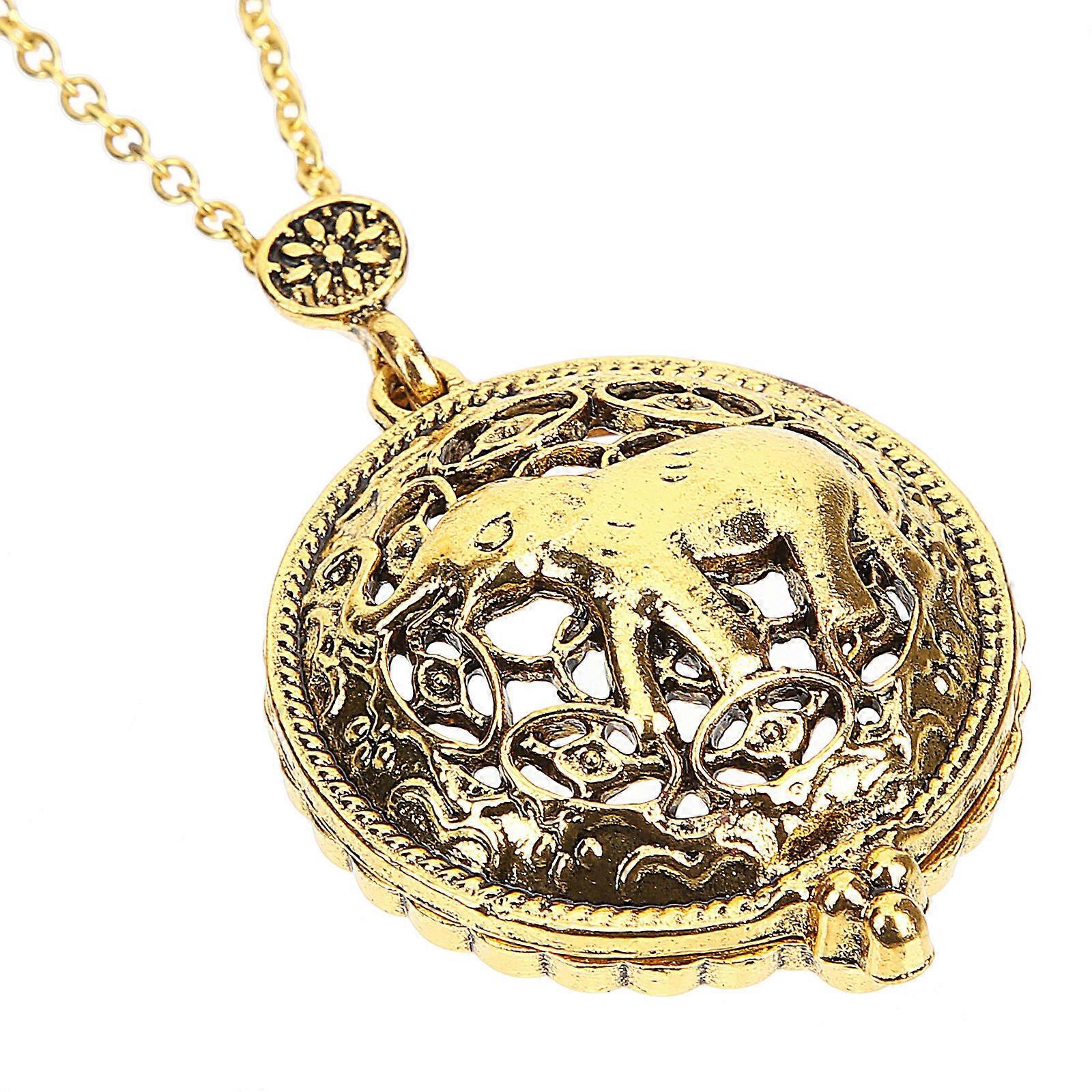 Magnifier Necklace for Women Magnifying Glass Necklace Elephant Necklace Vintage Long Pendant 35x3.5CM 2Pcs
