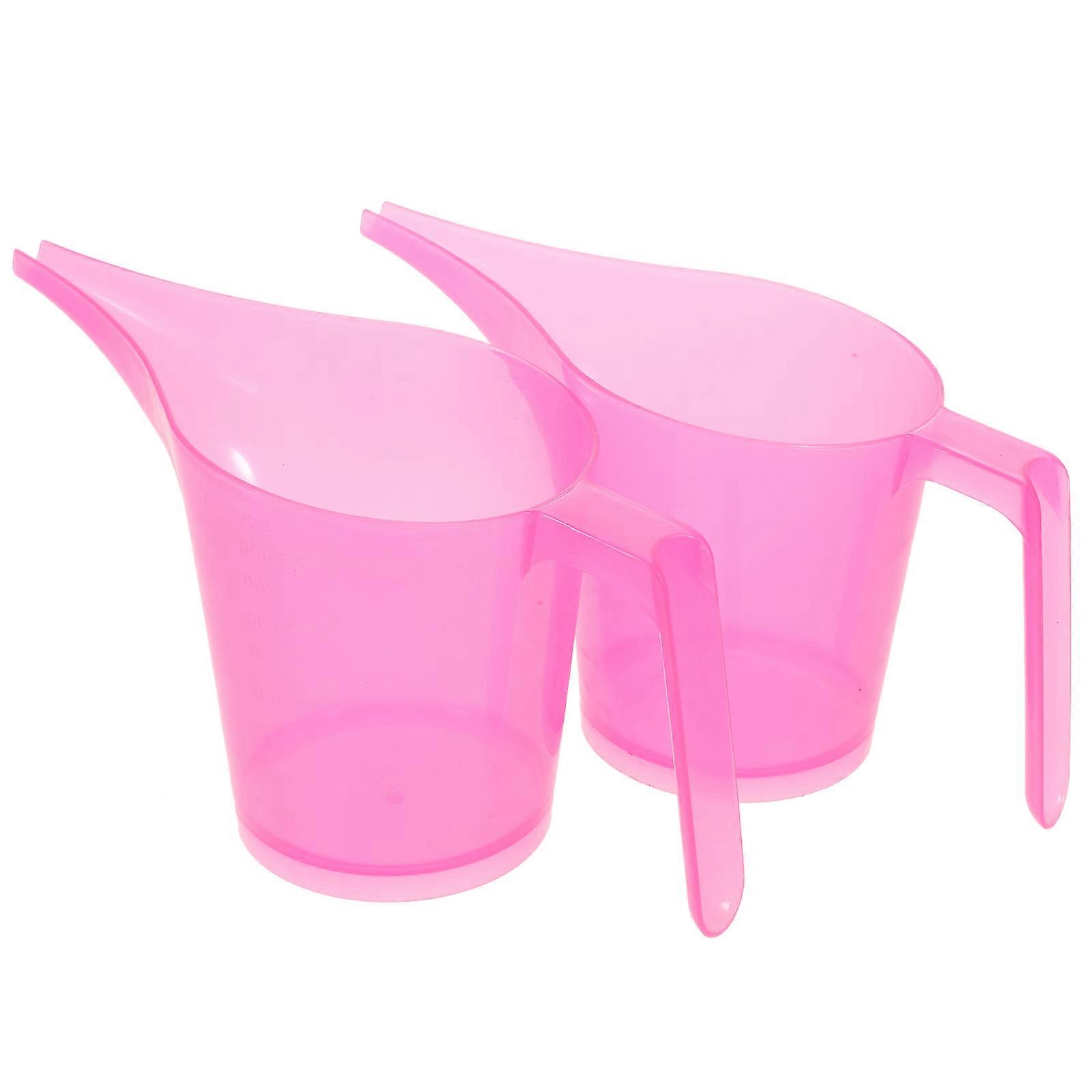 Measuring Cup With Scale Plastic Funnel Pitcher Use Assorted Color 2Pcs