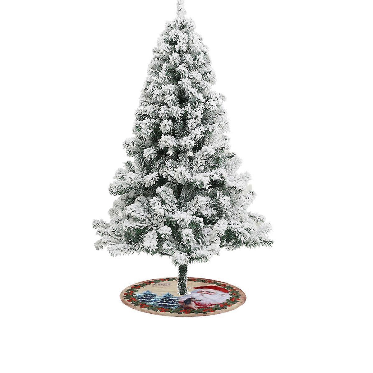 Short Plush Round Christmas Tree Skirt Multi for Businesses 1Set