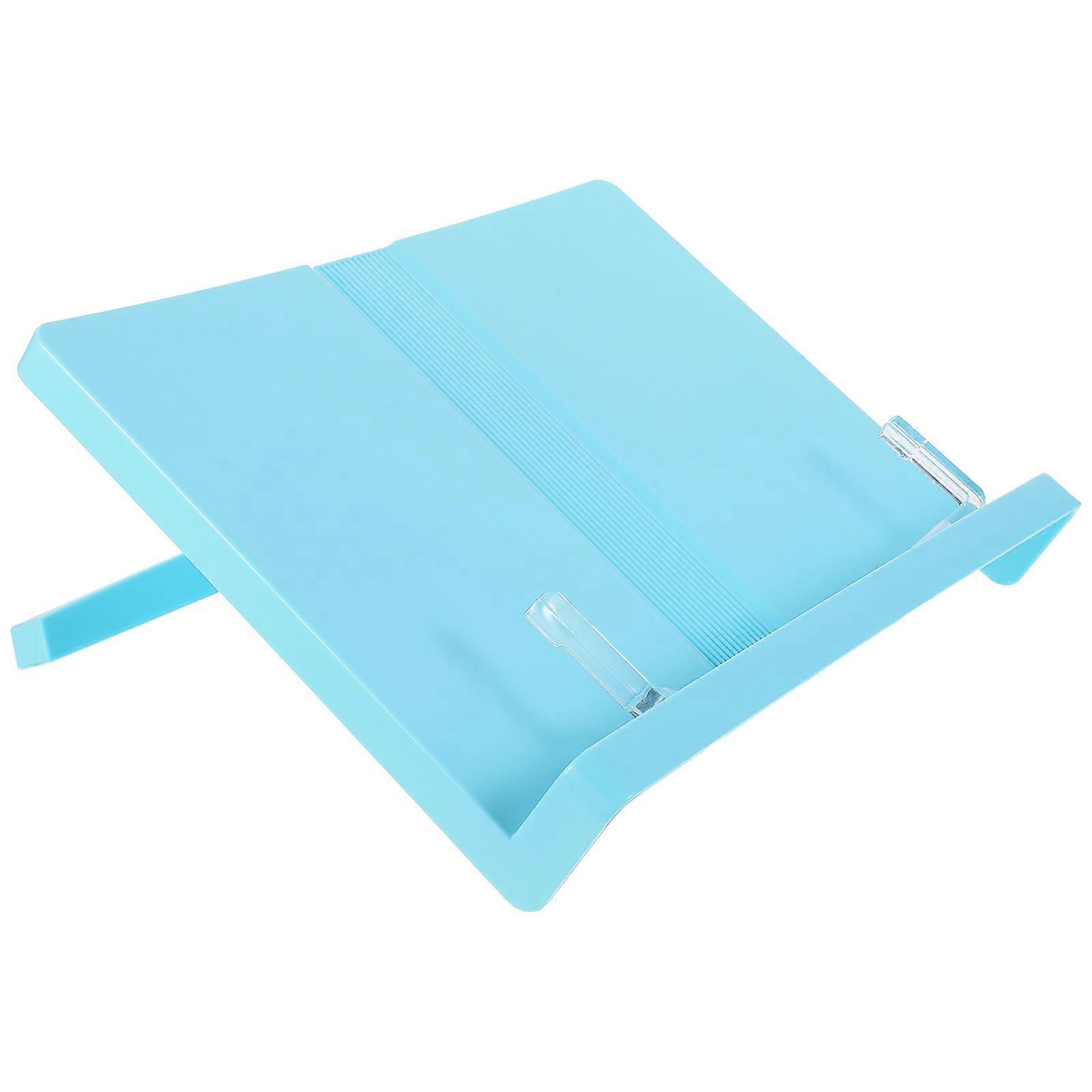 Book Rest Stand Adjustable Book Stand Blue Rectangular Office Use 1Pcs