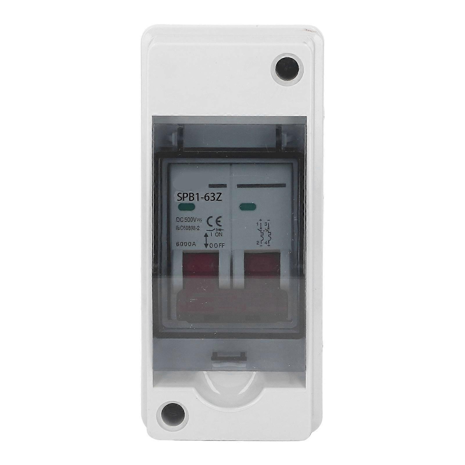 Solar PV Disconnect Switch with IP65 Waterproof Distribution Box Mini Circuit Breaker Combiner Box DC500V 63A 