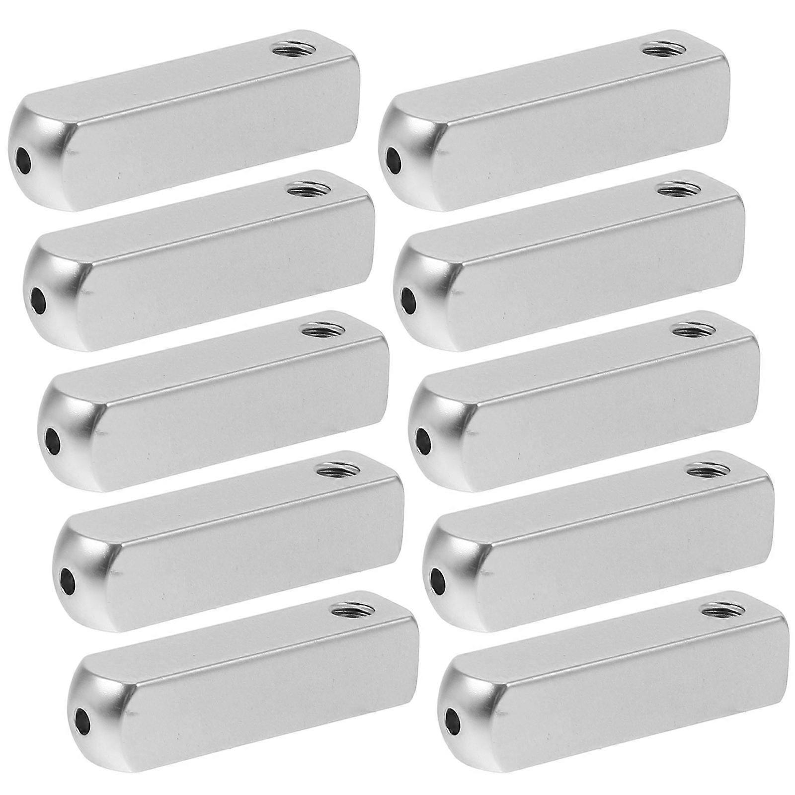 Shoelace Tips Metal Cord Ends Silver Square Durable Adjustable Length for DIY Projects Shoelaces 10Pcs