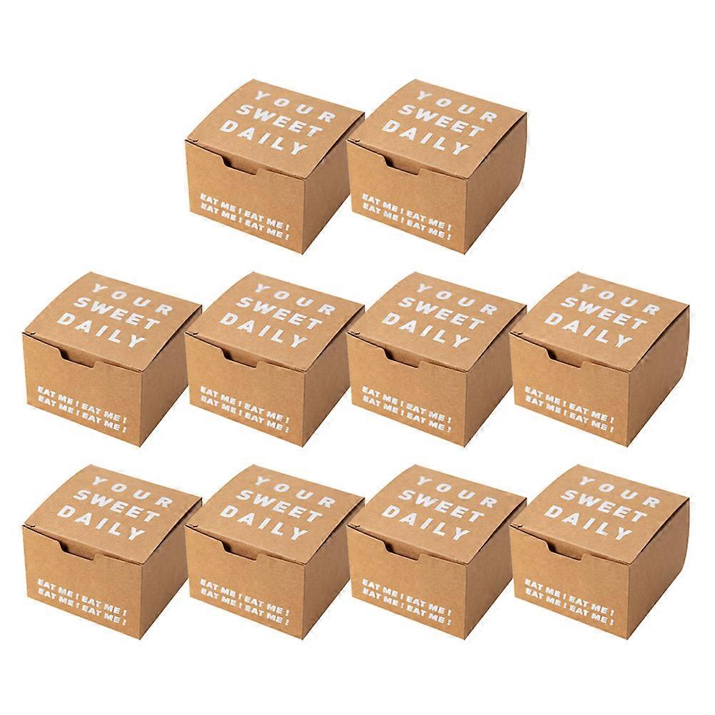 Kraft Paper Boxes Simple Style Cookies Cakes 10x10x7cm 10Set