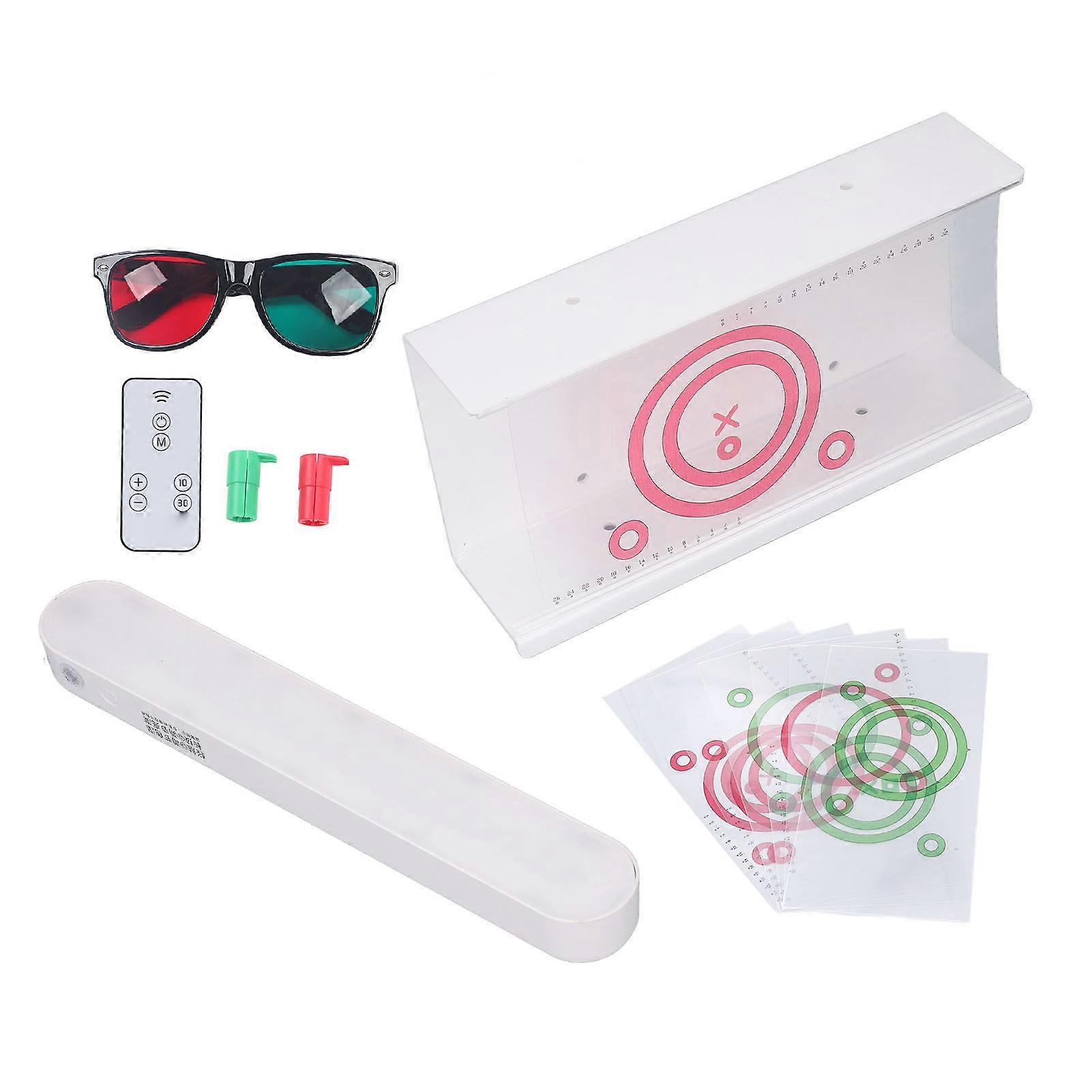 Red Green Stereo Test Vectograms Image Fusion LED Light Low Vision Test Chart with Glasses 