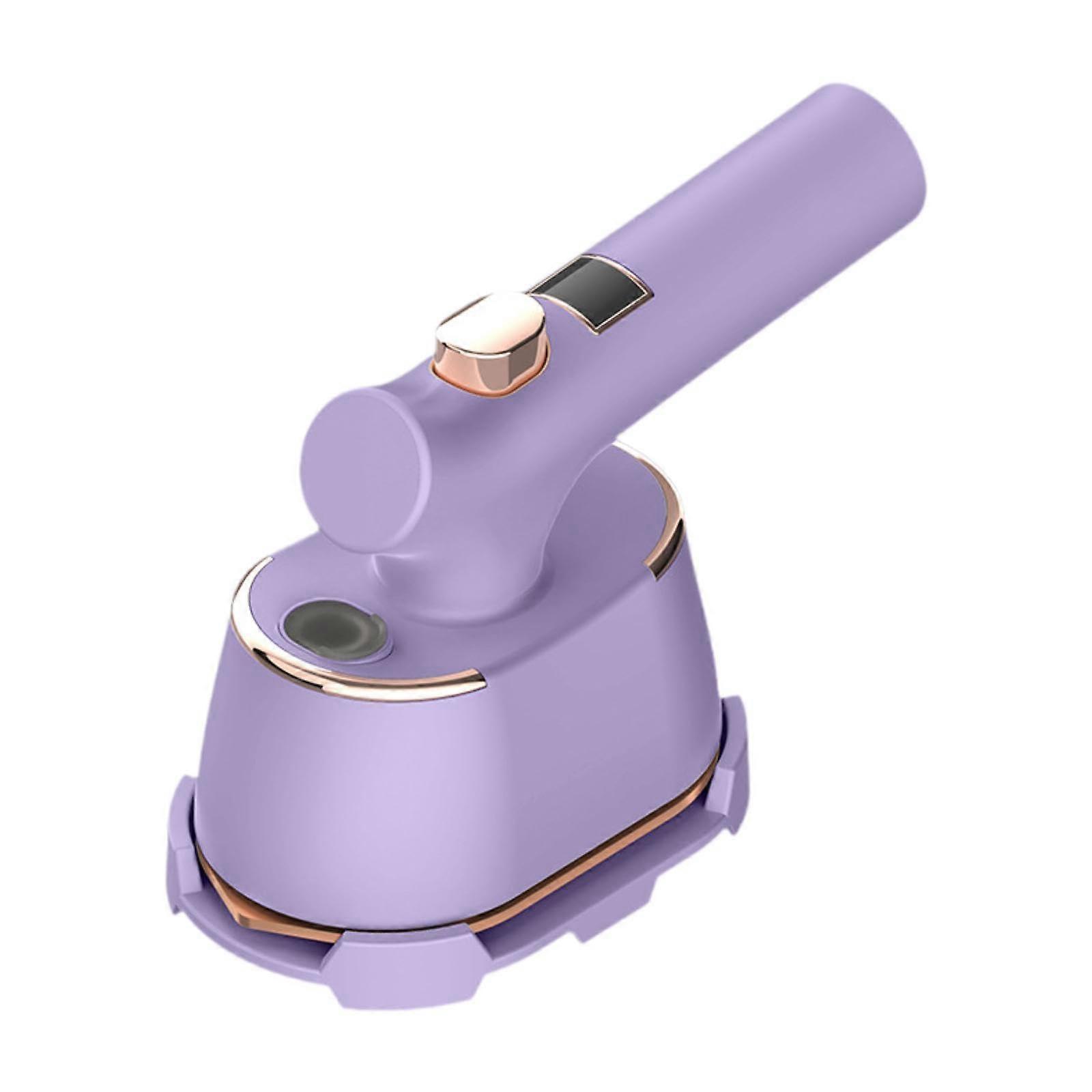 Handheld Steam Iron Mini Steamer for Travel and Dorm Use, 40W Portable Clothes Steamer in Purple for Wet and Dry Ironing