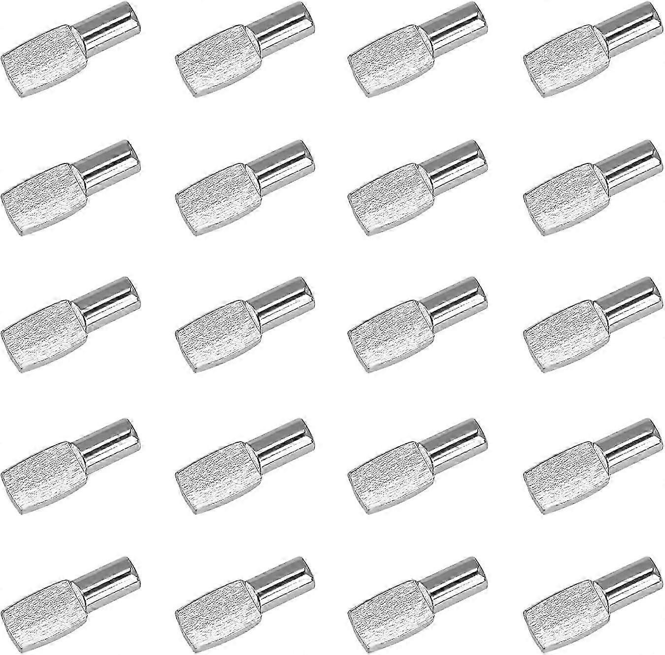 20Pcs Shelf Pins 5mm x 19mm Thickened Partition Stud Shelf Support Dowel Cleat Etagere for Entertainment Shelves Silver