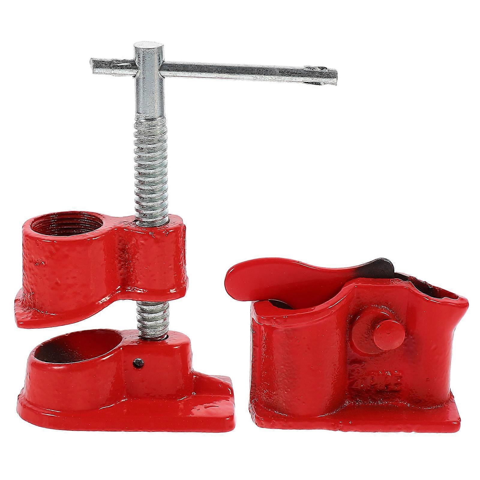 Red Cast Iron Woodworking Clamp for Stable Bonding and Drilling with Durable Design 1 Set