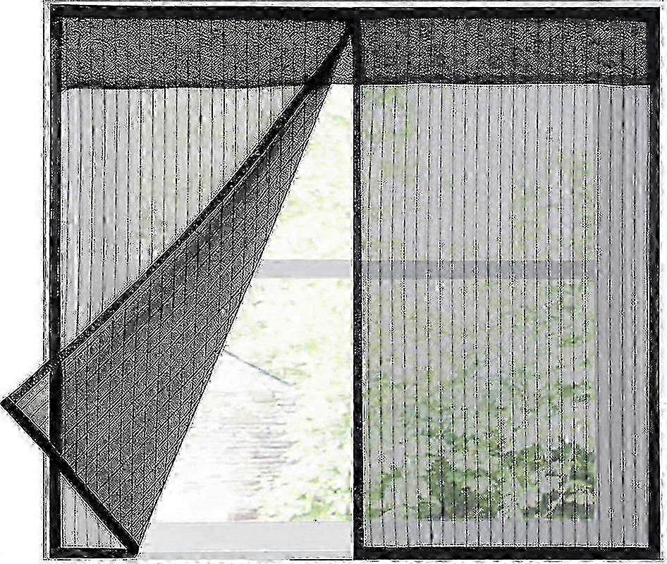 Magnetic Mosquito Net for Windows, Anti-Insect Black Net 80 x 120 cm