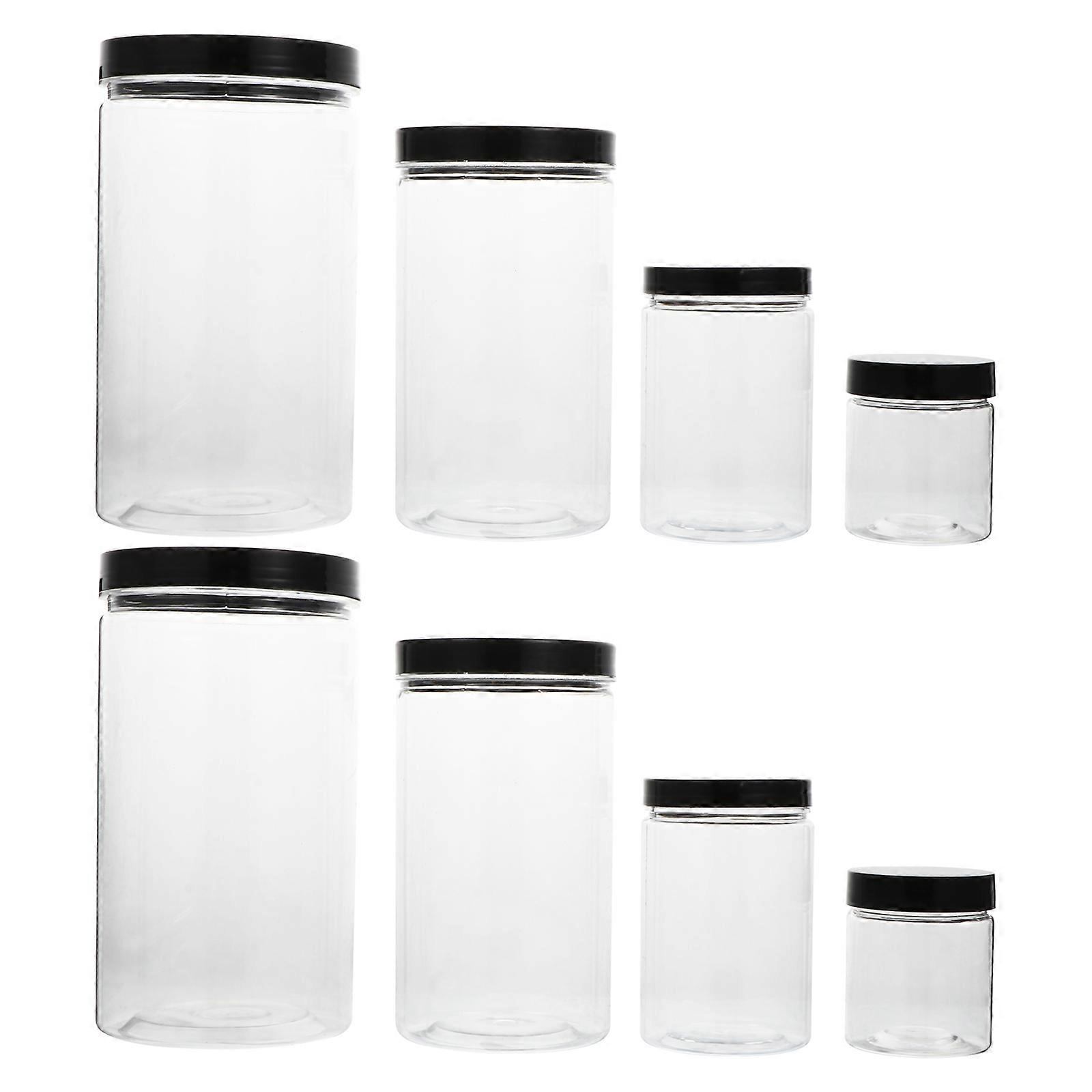 Dry Food Storage Container Set Clear Pots For Kitchen Home Organization Diameter 55x55mm Height Food Storage 8Pcs