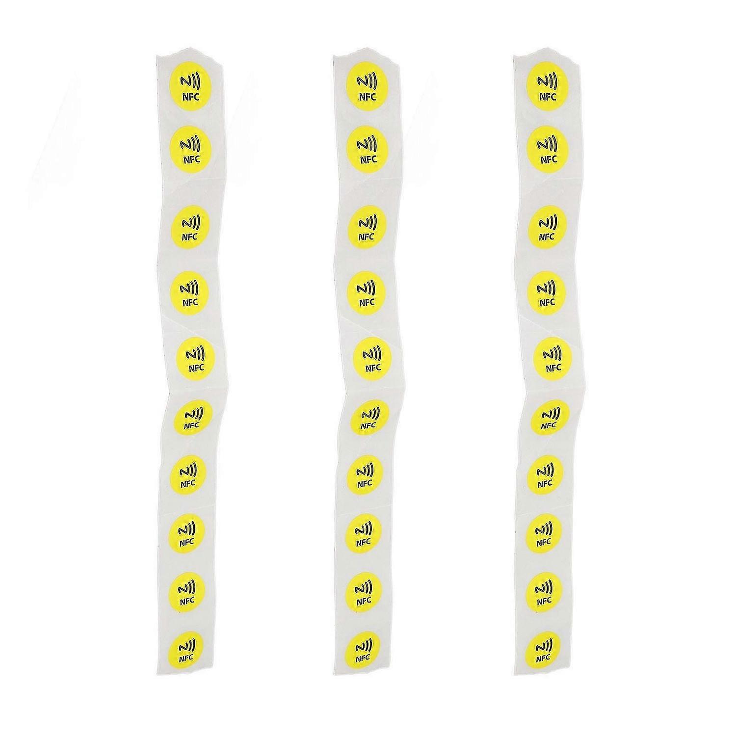 30PCS NFC Tags NFC Stickers Compatible for TagMo and for Amiibo 504 Bytes Memory Fully Programmable Yellow