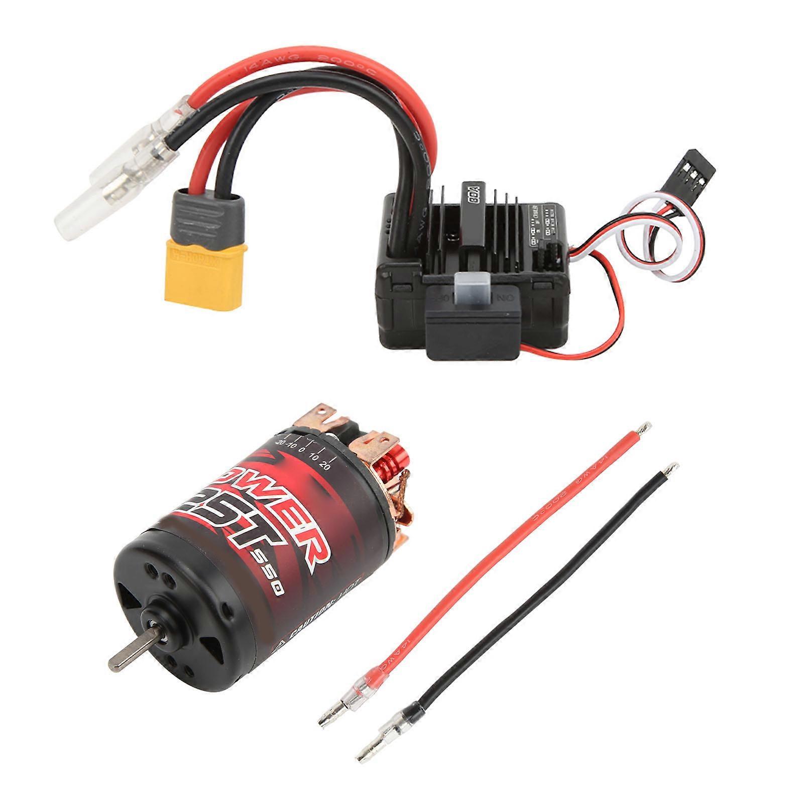 RC 3 Slot 550 Brushed Motor 25T with 80A ESC Combo Set for 1/10 1/12 RC Car Upgrade Parts