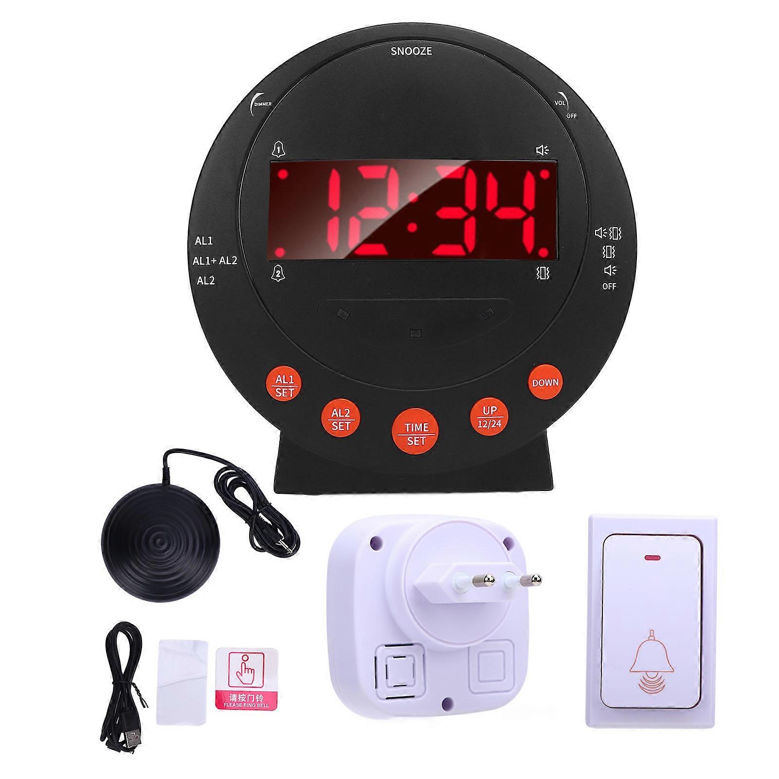 Extra Loud Alarm Clock with Bed Shaker, LED Display, Adjustable Volume, EU Plug