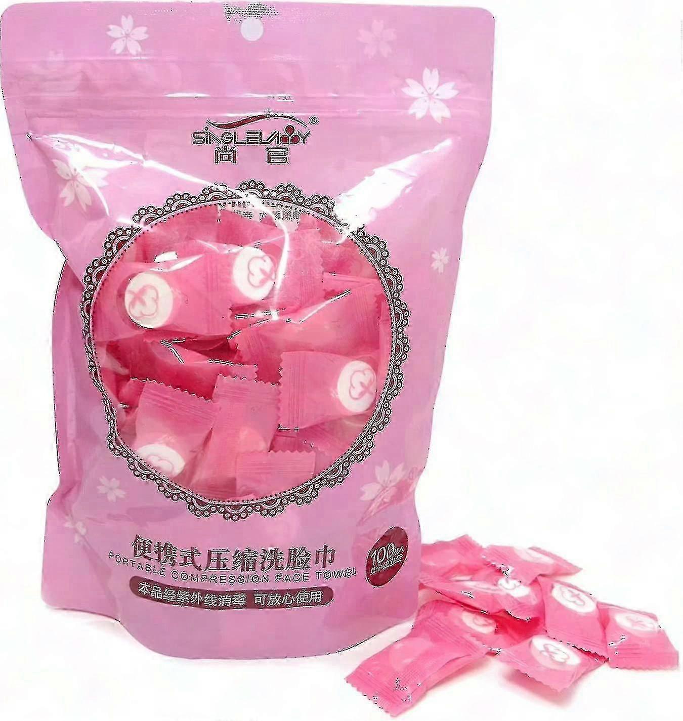 Paquet de 100 serviettes compressibles en coton pour le visage pour une utilisation en déplacement