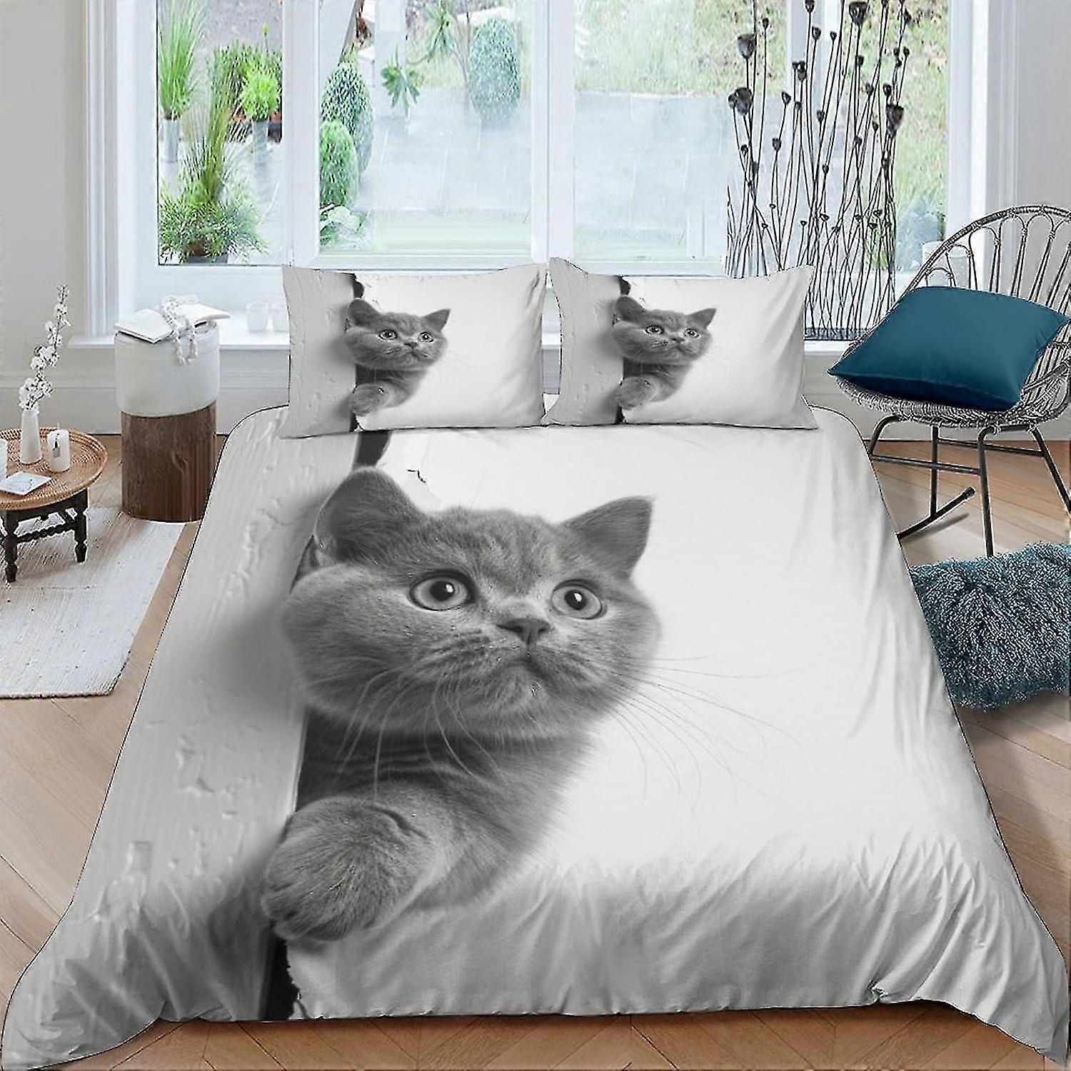 Capas de edredom e capa de edredom com impressão 3D de animais fofos para adolescentes e adultos, inclui fronhas e fecho de zíper