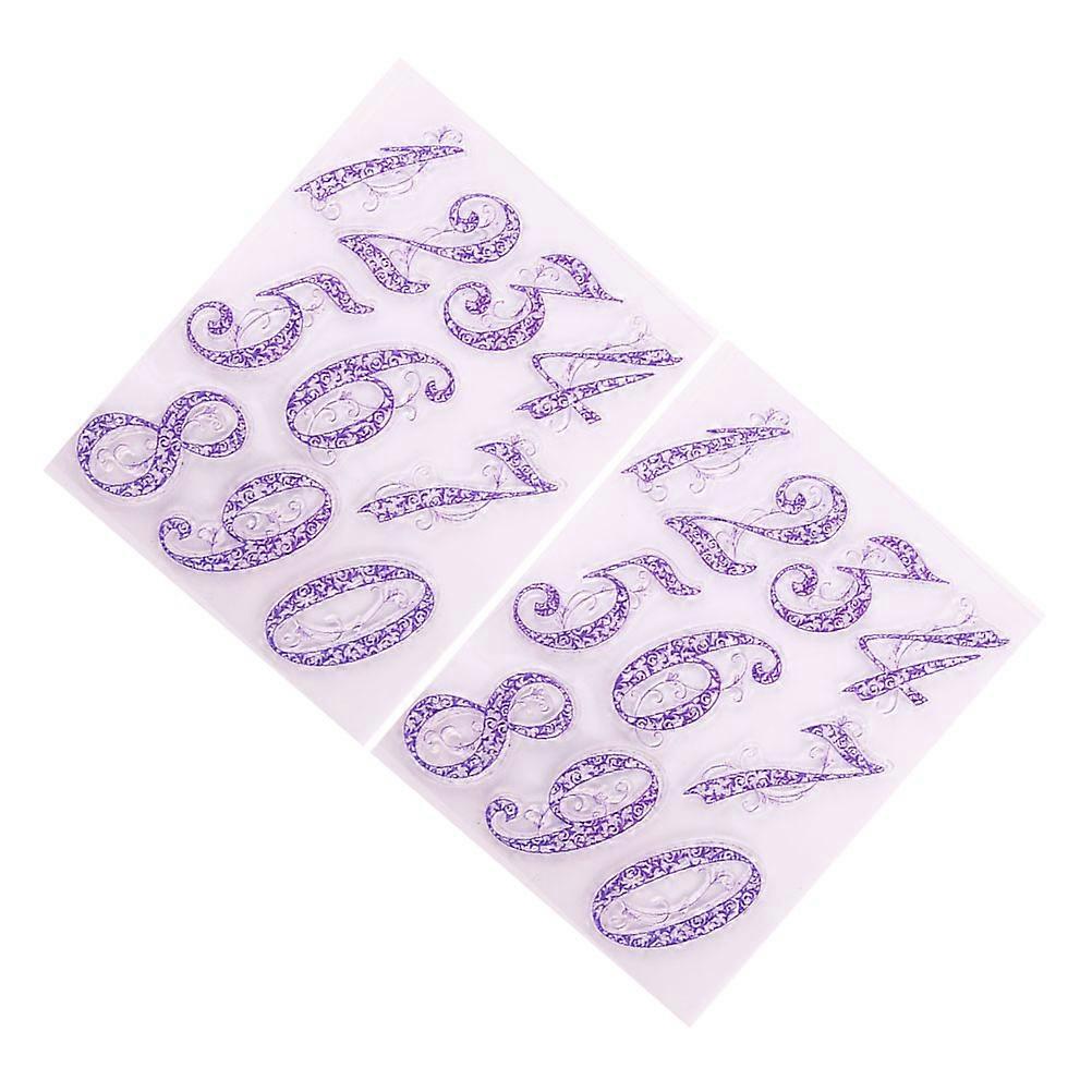 Clear Stamps For Crafting Purple Stamp Sheets TPR Scrapbooking Craft Photo Album Diary 18x14cm Precise Placement 2Pcs