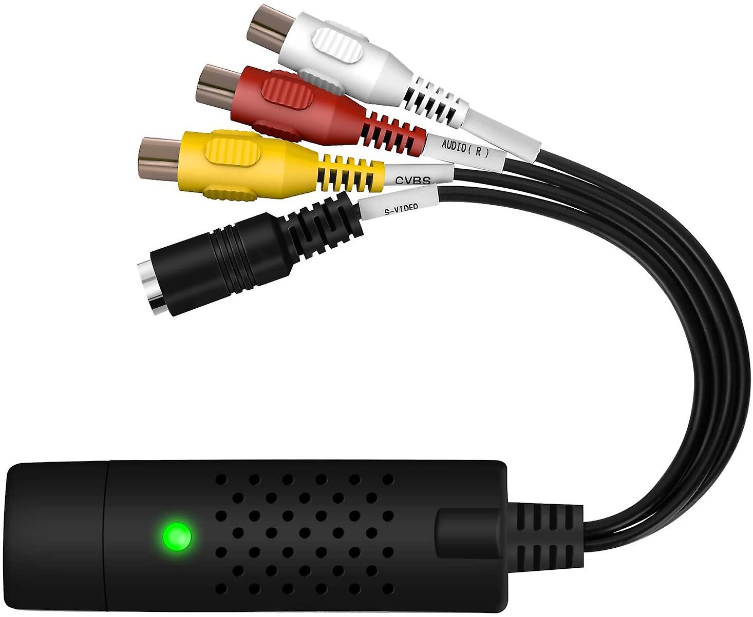 Video Capture Card Device, Usb2.0 Adapter Audio Grabber Vhs Vcr Tv To Dvd Converter For Windows 8/11