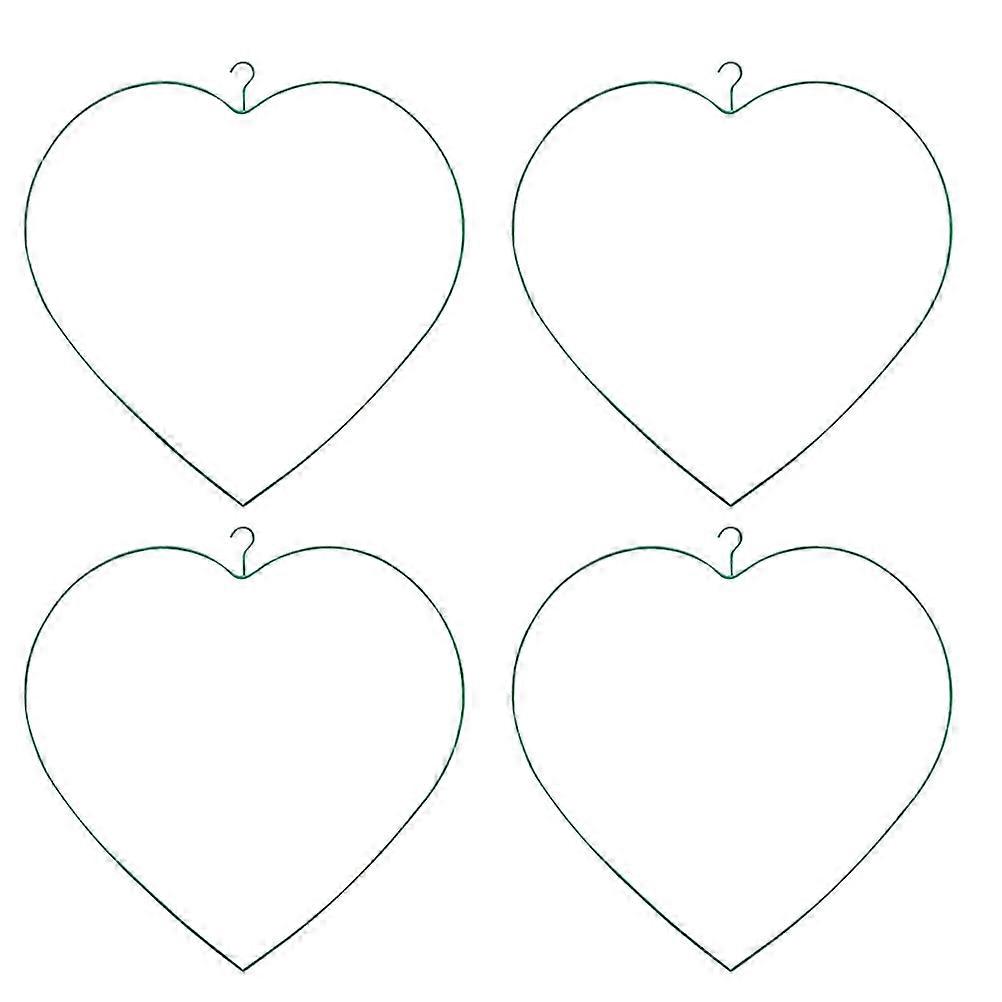 Wreath Making Kit Heart Shaped Hoop Wreath Home Decoration Christmas Party 4Pcs Green 30x3cm