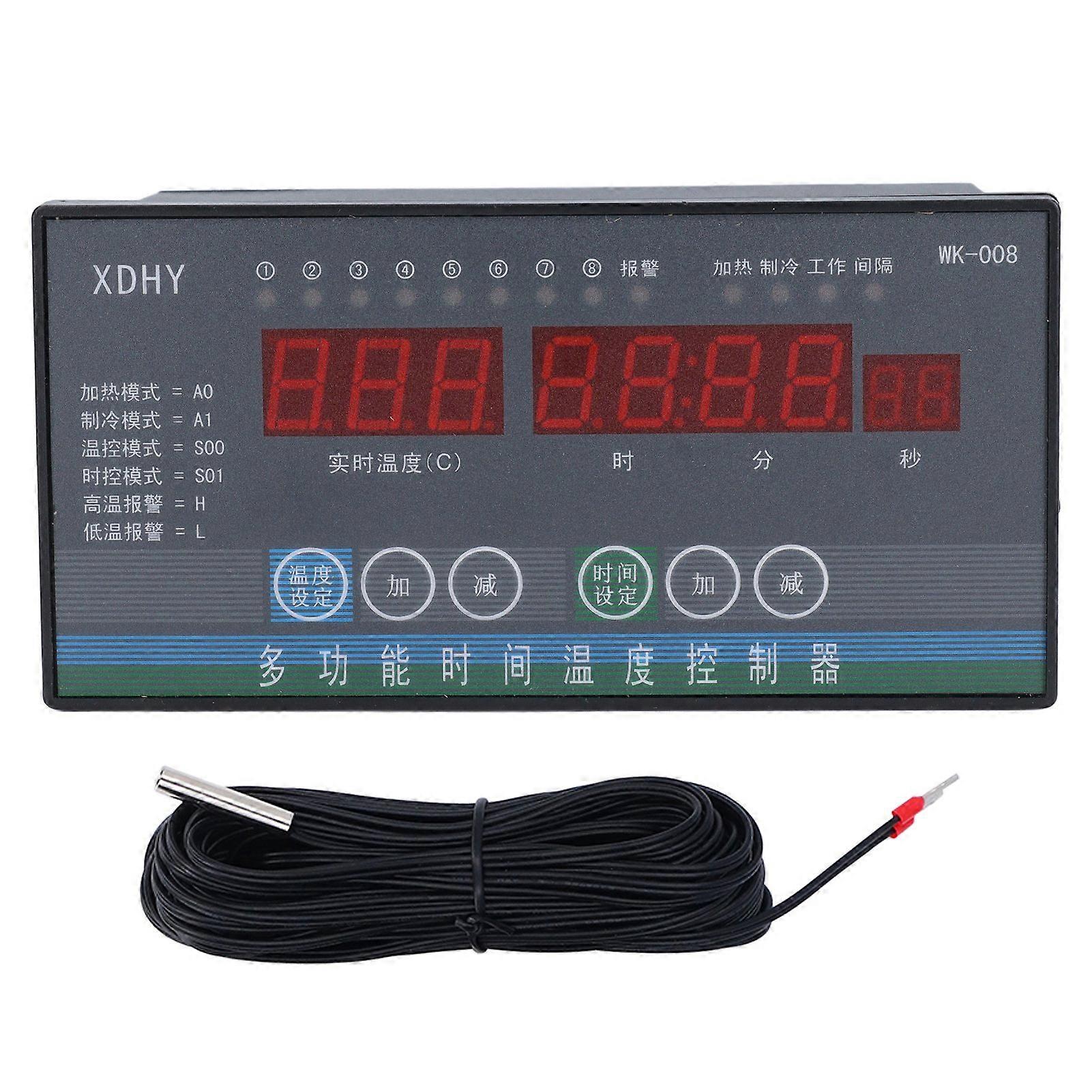 Temperature Controller with Probe 8 Way Output High Accuracy Automatic Smart Thermostat for Greenhouse Farm 110‑230V