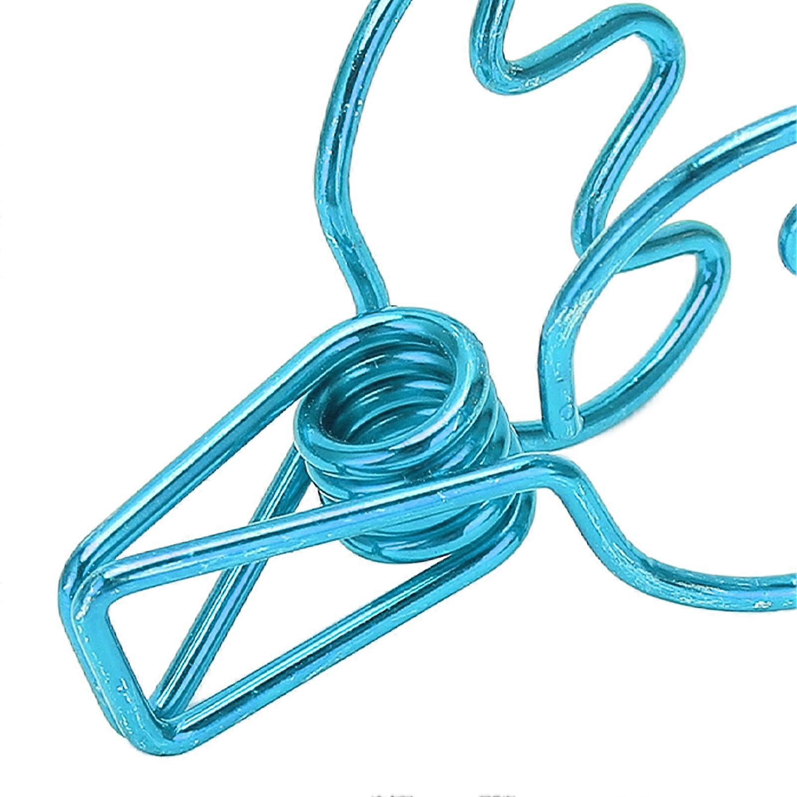 100 Pcs Binder Clips Metal Hollow Crown Shape Small Binder Clips for Office Documents Certificates Tickets Blue