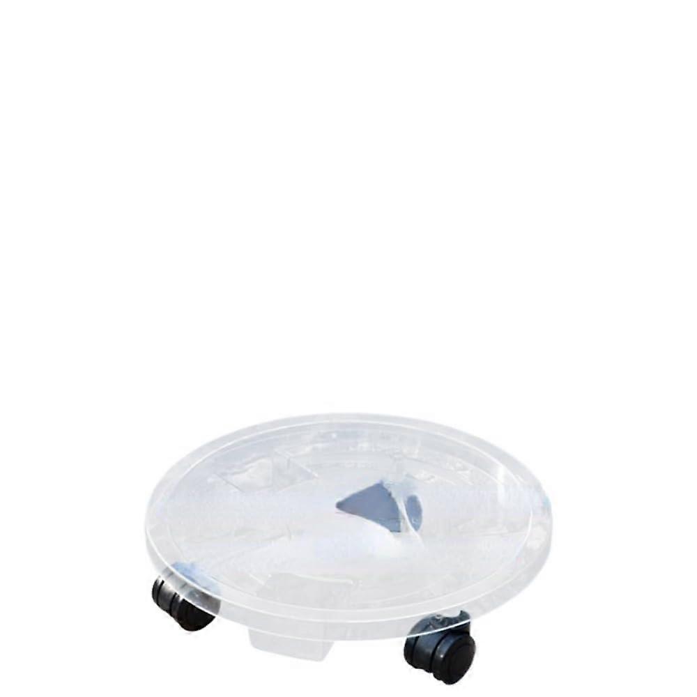 Transparent flower pot tray with wheels, resin, removable tray, universal wheel, round, thickened plastic, water collection saucer (330 x 29.5 cm)