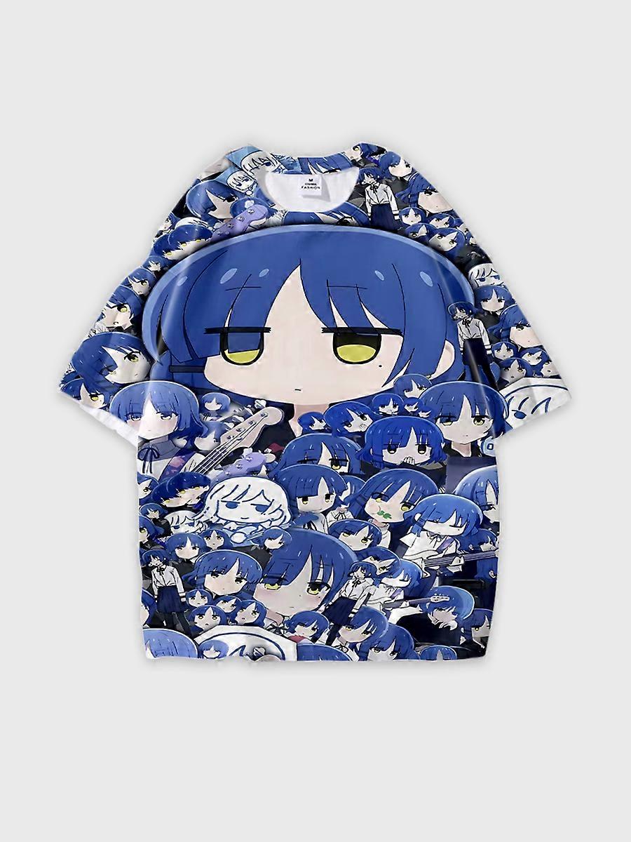 T-shirt round neck Role Pattern loose short sleeve D426