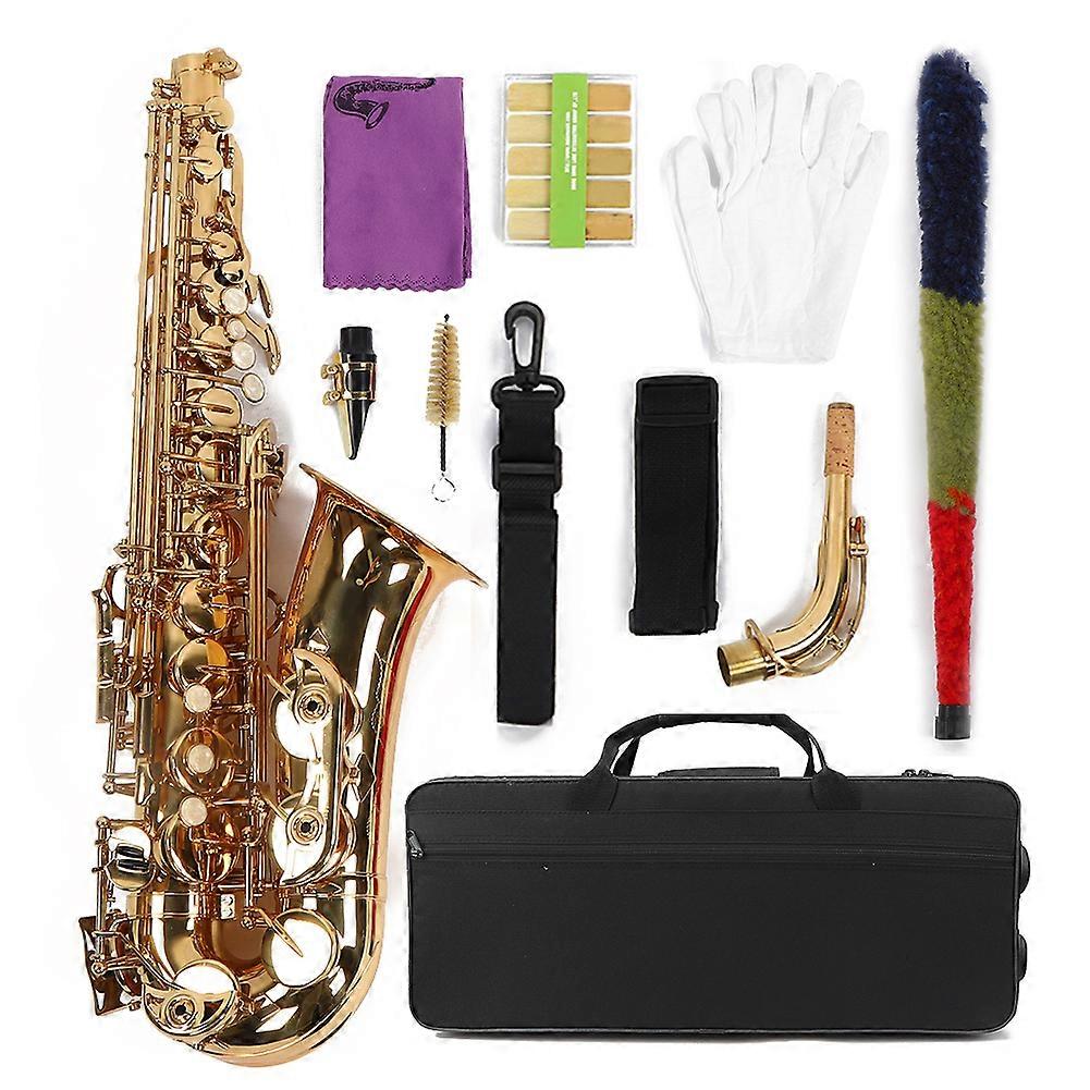 Saxophone Alto Gold Sax Natural White Shell Button Wind Musical Instrument 802 Key Type