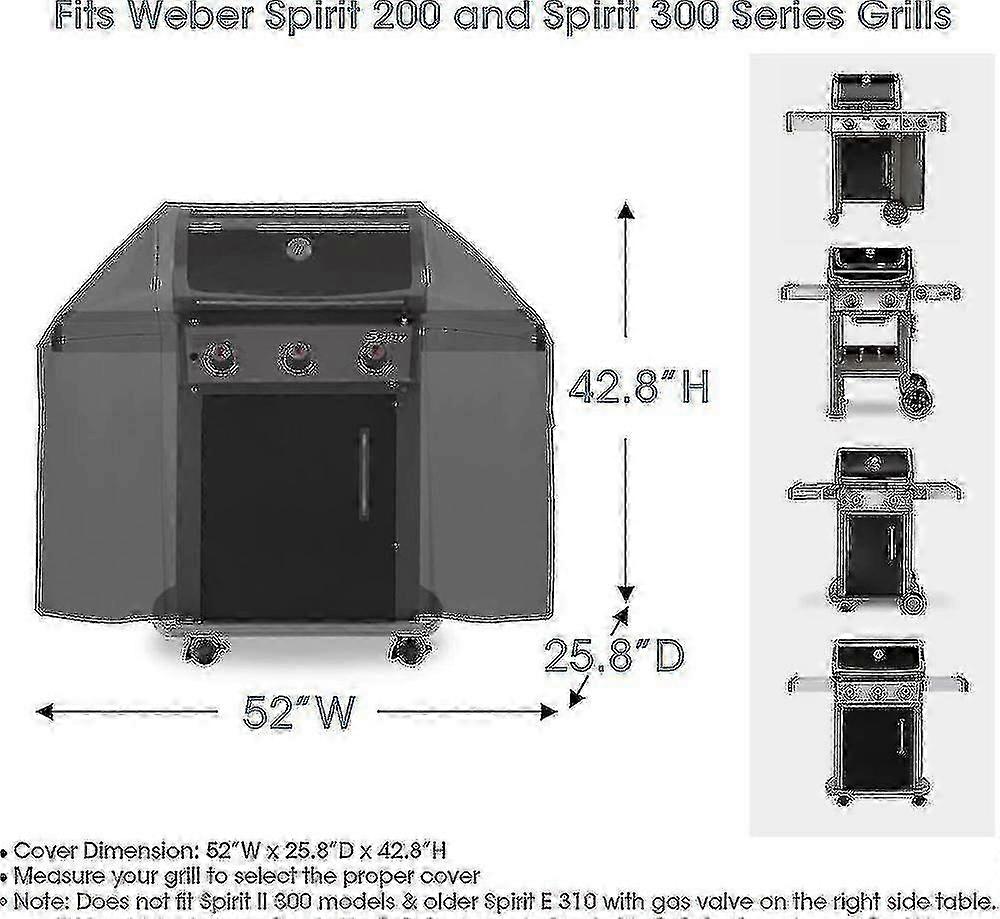 Ανθεκτικό κάλυμμα σχάρας για τη σειρά Weber Spirit, αδιάβροχο μπάρμπεκιου βαρέως τύπου