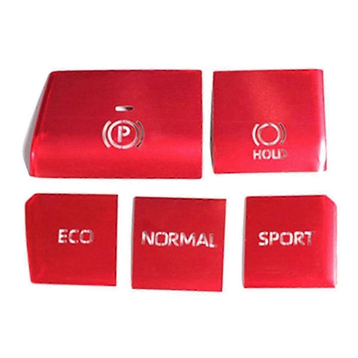 2025 Latest Model 5pcs Red Central Control Gear Button Sticker Multimedia Button